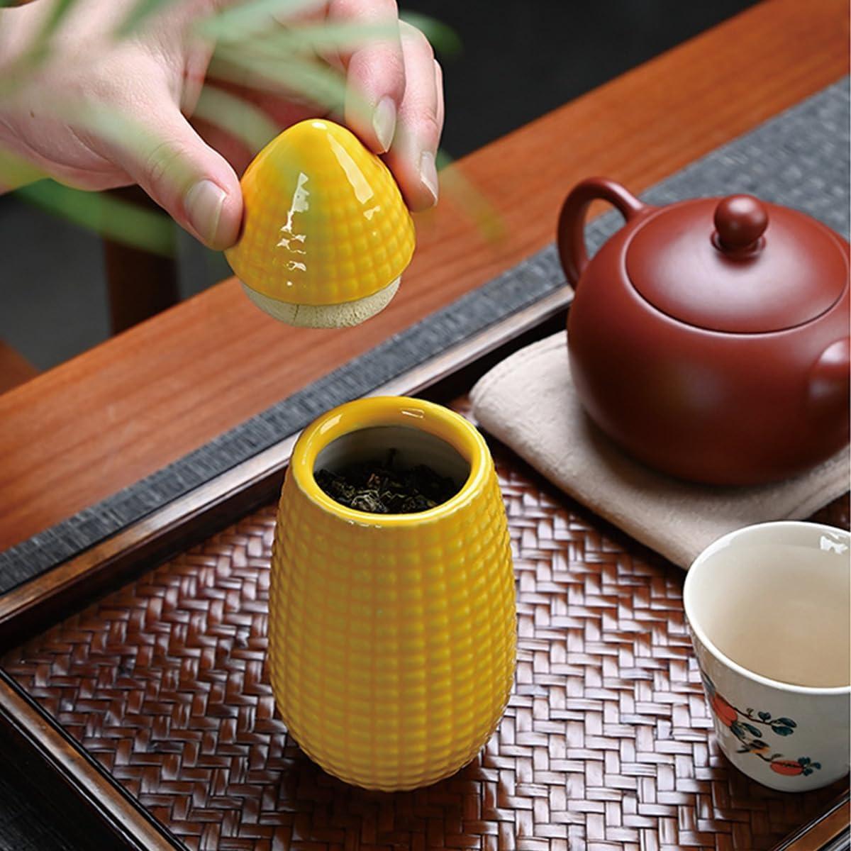 Tarro de Cerámica en Forma de Maíz KISWIAR 40g Amarillo