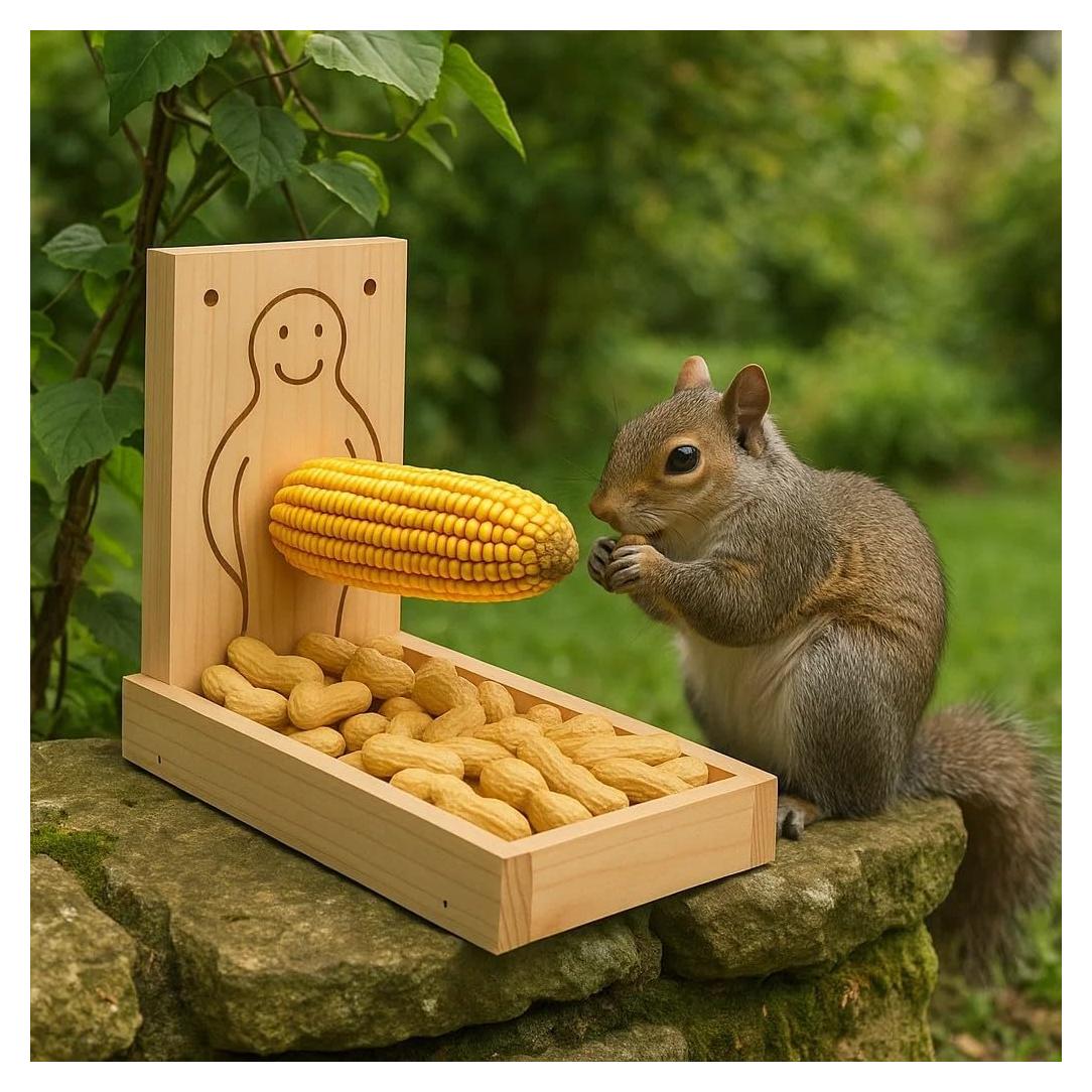 Alimentador de Ardillas CEDAR ALPHA Orgulloso Hombre Madera