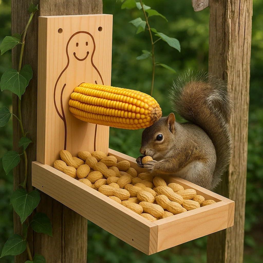Alimentador de Ardillas CEDAR ALPHA Orgulloso Hombre Madera