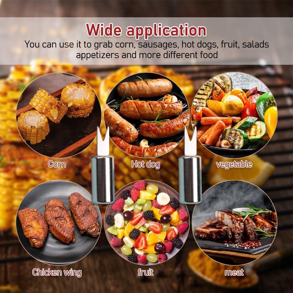 10 Sujetadores de Mazorcas de Maíz ZORZA Acero Inoxidable