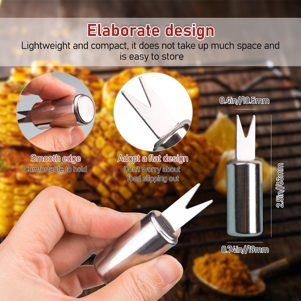 10 Sujetadores de Mazorcas de Maíz ZORZA Acero Inoxidable