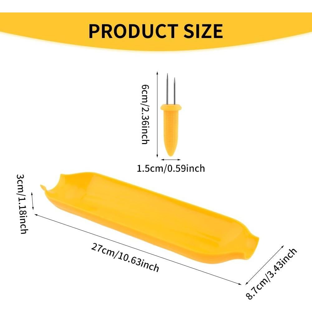 Juego de Platos y Sujetadores de Mazorcas de Maíz CALIDAKA - 30 Piezas