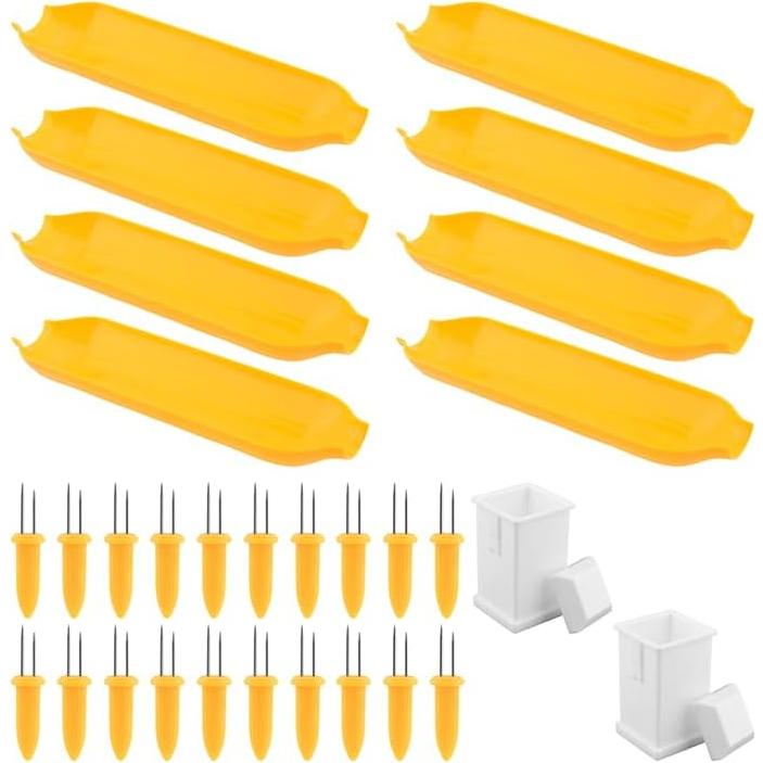 Juego de Platos y Sujetadores de Mazorcas de Maíz CALIDAKA - 30 Piezas