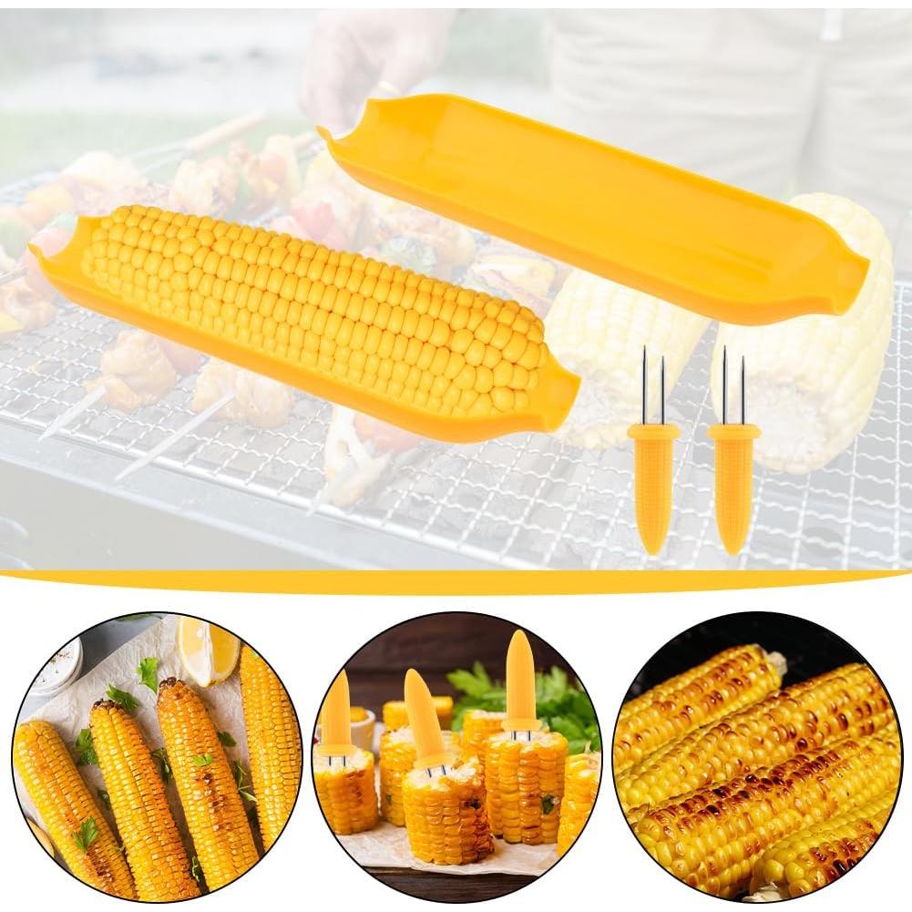 Juego de Platos y Sujetadores de Mazorcas de Maíz CALIDAKA - 30 Piezas