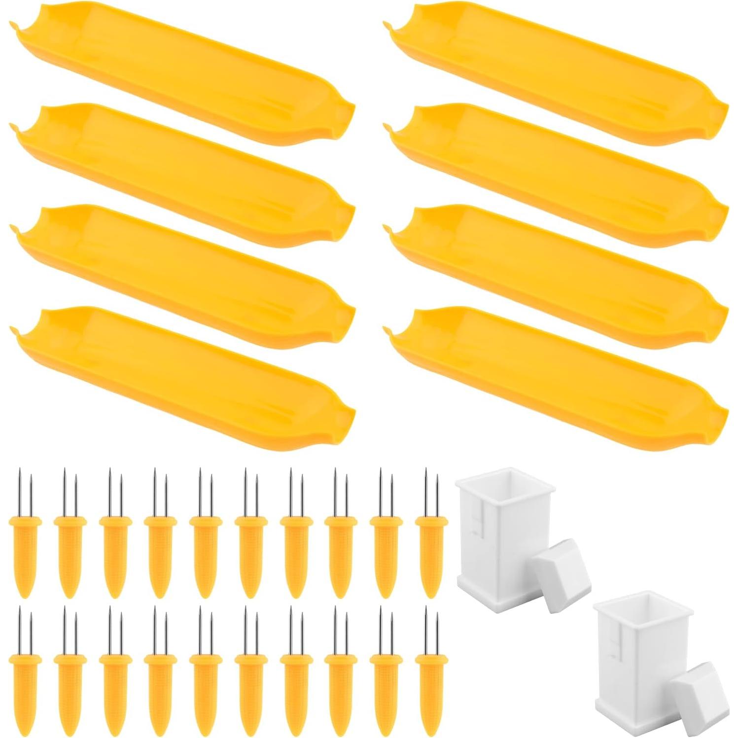 Juego de Platos y Sujetadores de Mazorcas de Maíz CALIDAKA - 30 Piezas