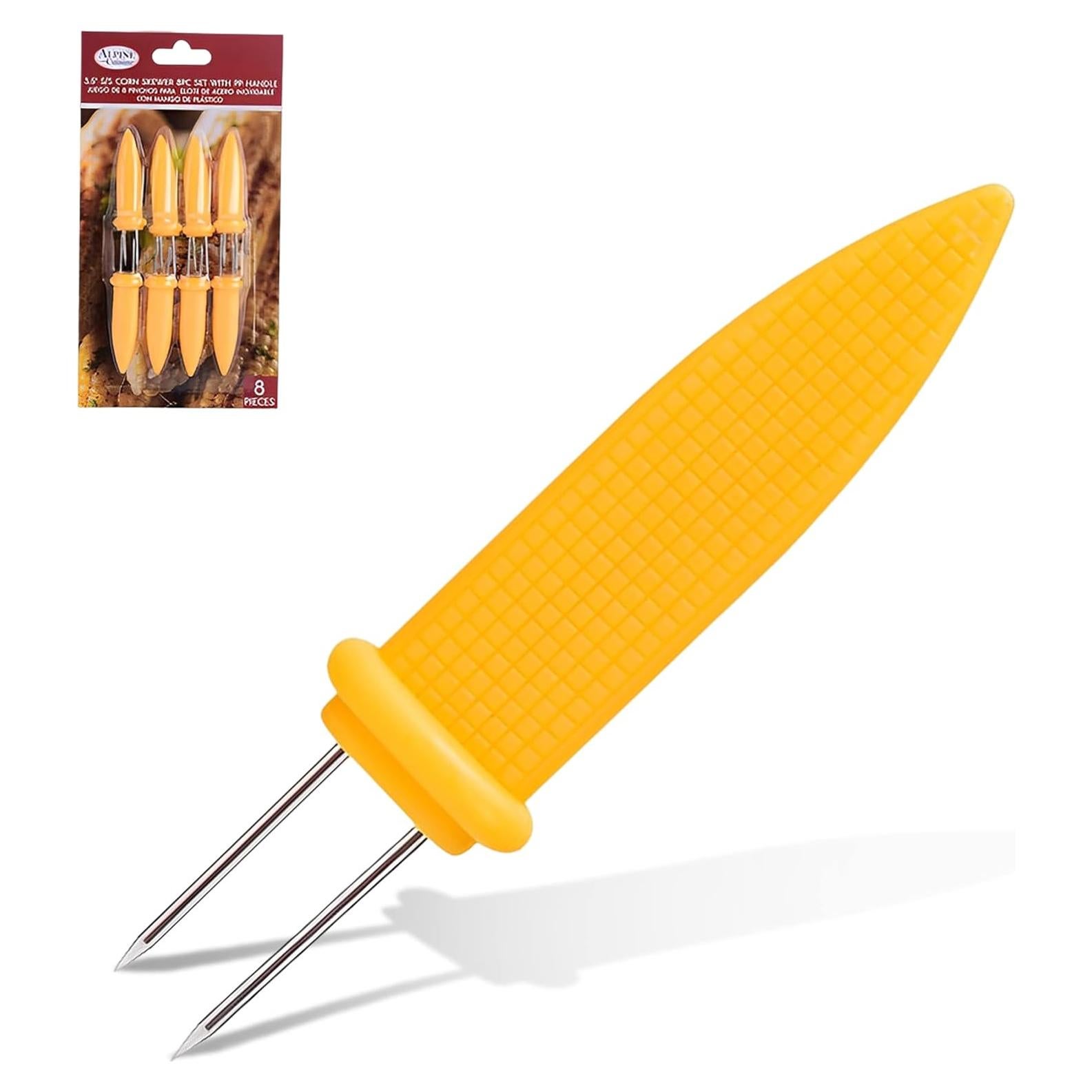Conjunto de Brochetas de Maíz Alpine Cuisine 8 Piezas Acero Inoxidable