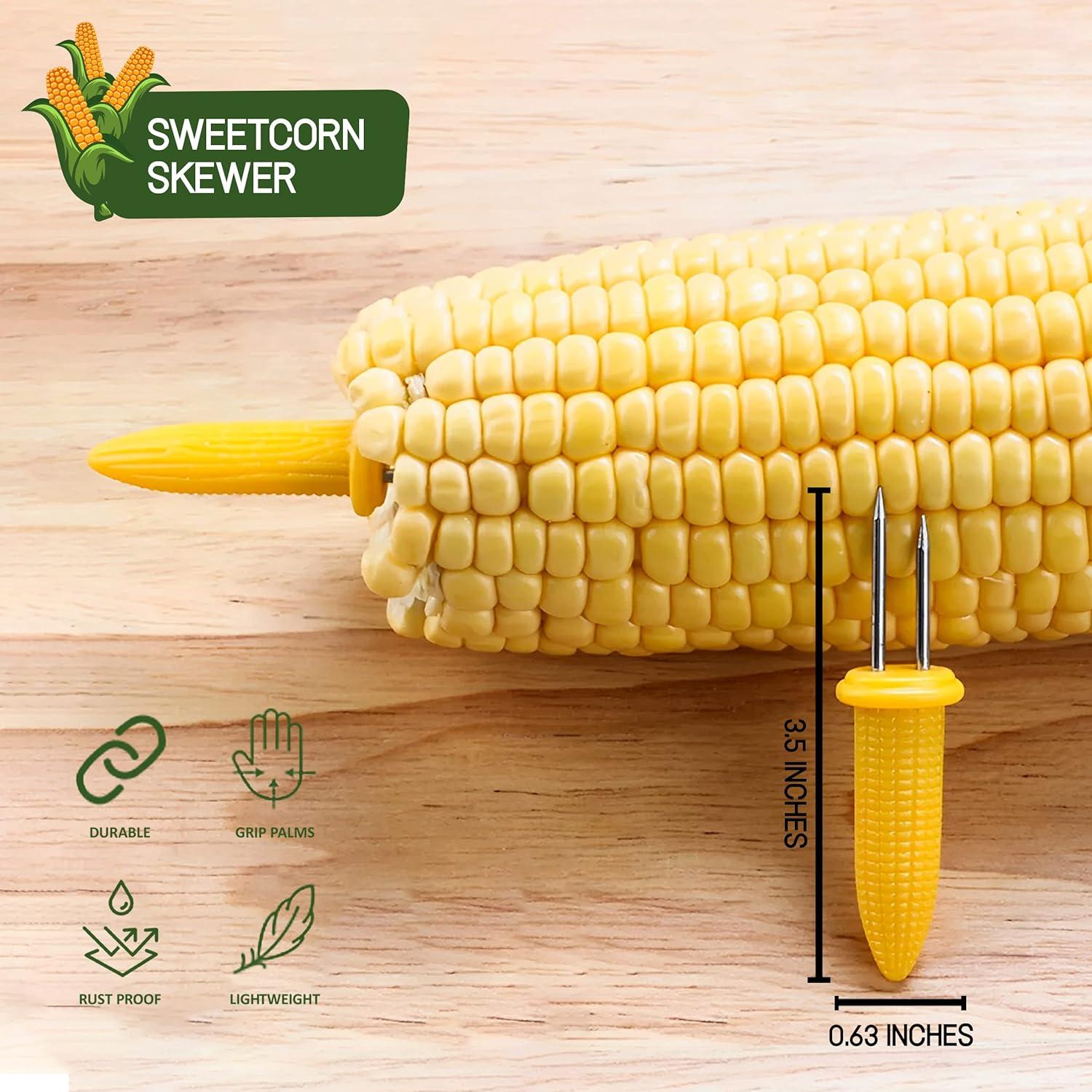 Conjunto de Brochetas de Maíz Alpine Cuisine 8 Piezas Acero Inoxidable
