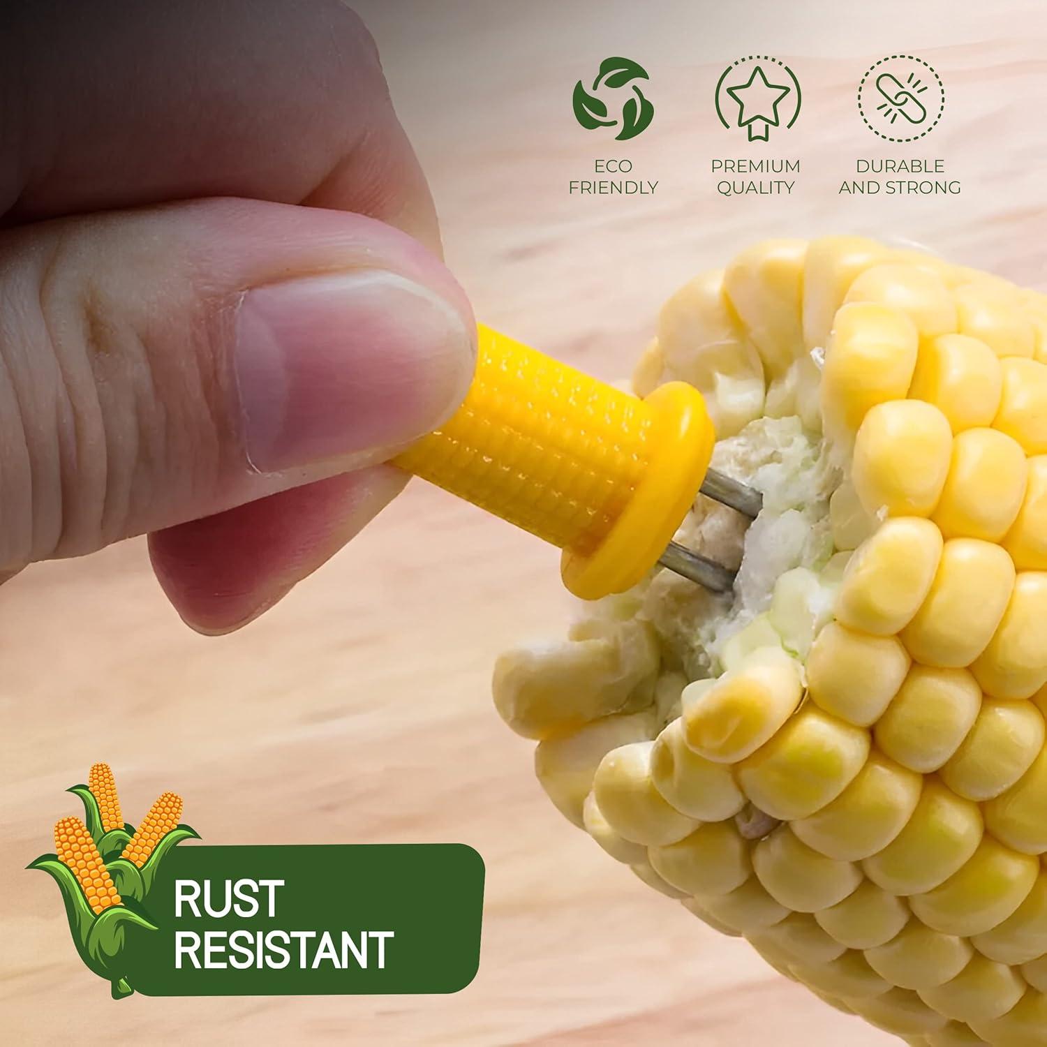 Conjunto de Brochetas de Maíz Alpine Cuisine 8 Piezas Acero Inoxidable