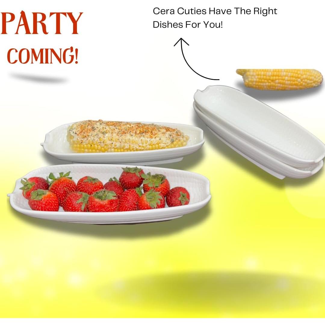 Juego de 4 Platos de Mazorca Cera Cuties 22.4 cm Antideslizantes