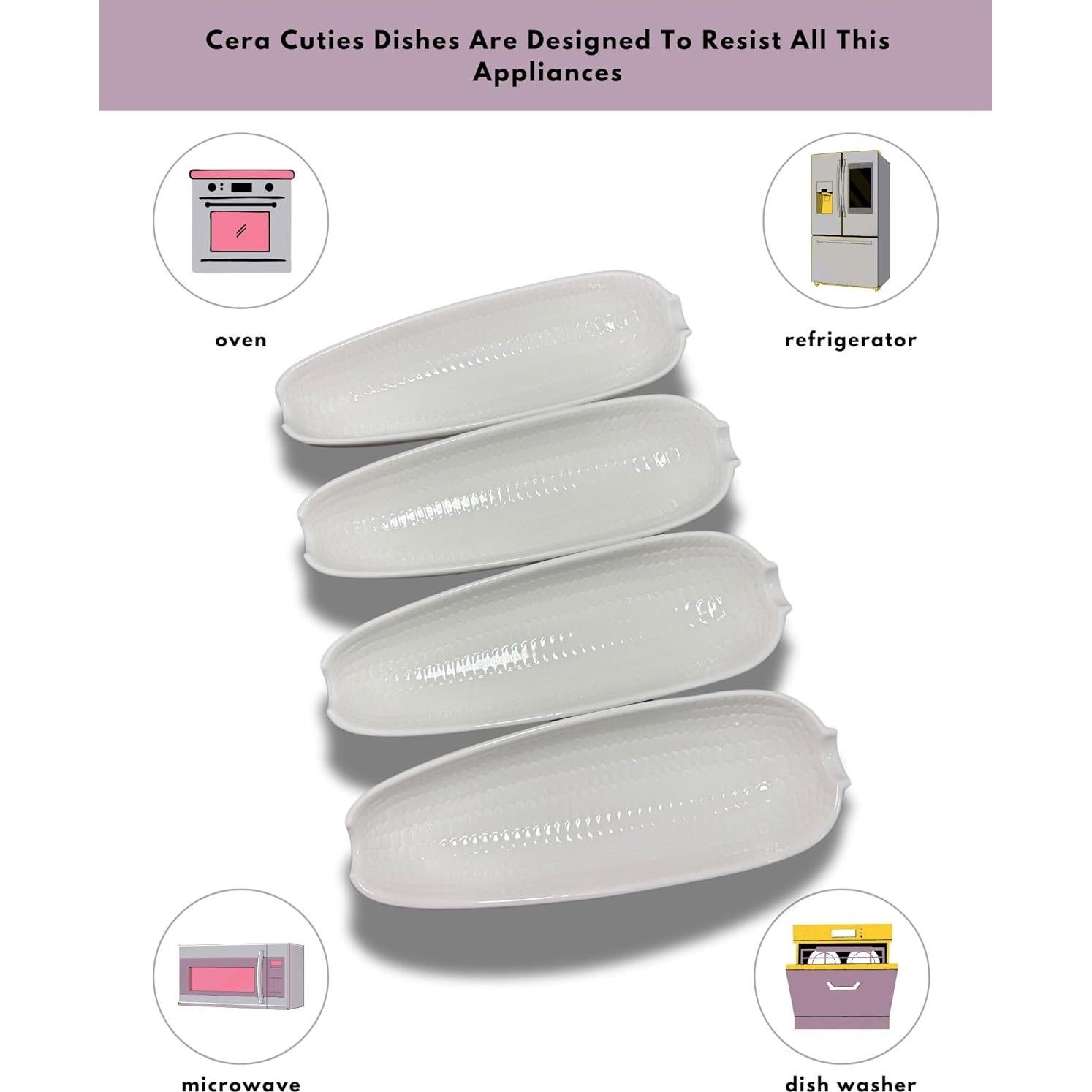 Juego de 4 Platos de Mazorca Cera Cuties 22.4 cm Antideslizantes