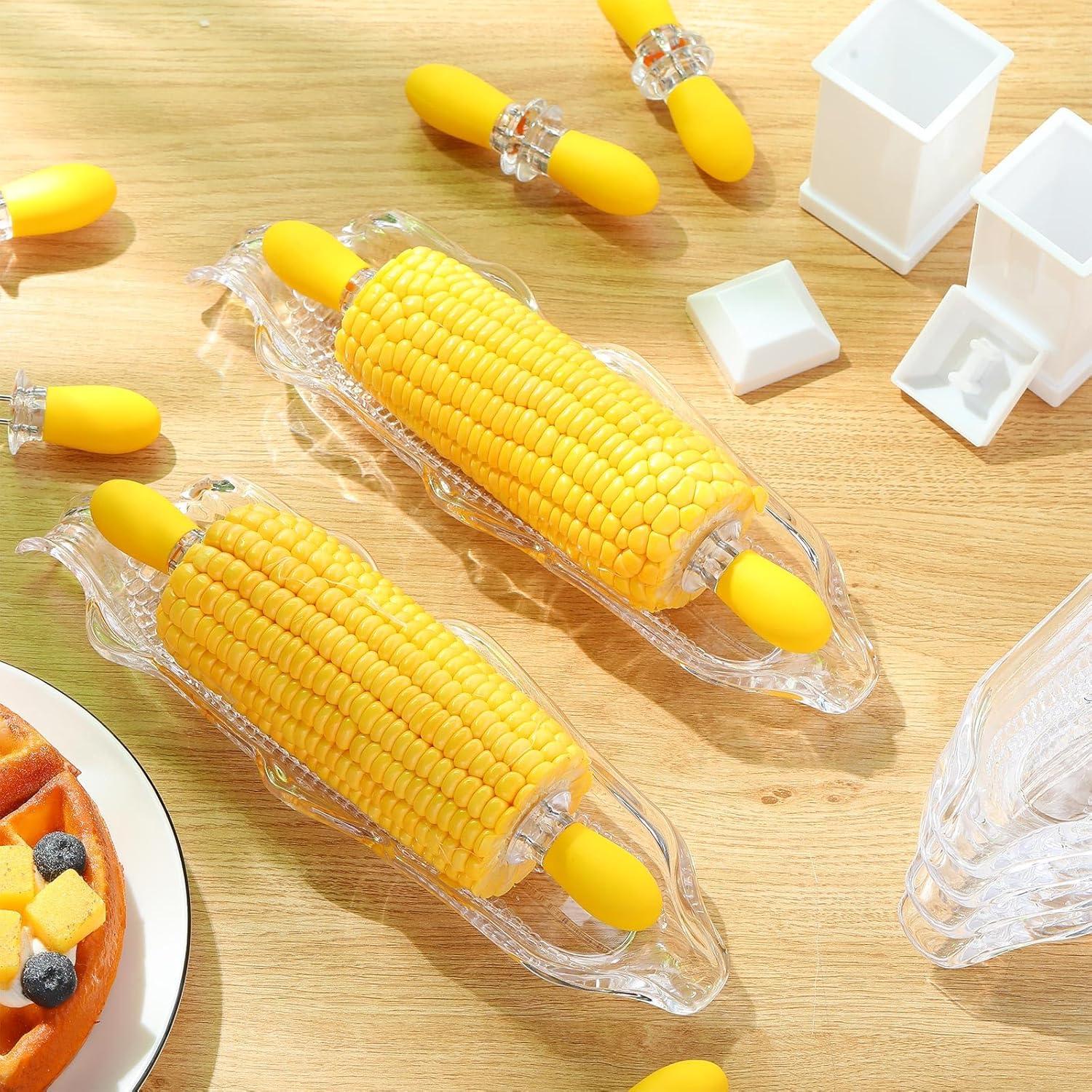 Juego de Utensilios para Maíz Sliner 38 Pcs - 12 Bandejas y 24 Sujetadores