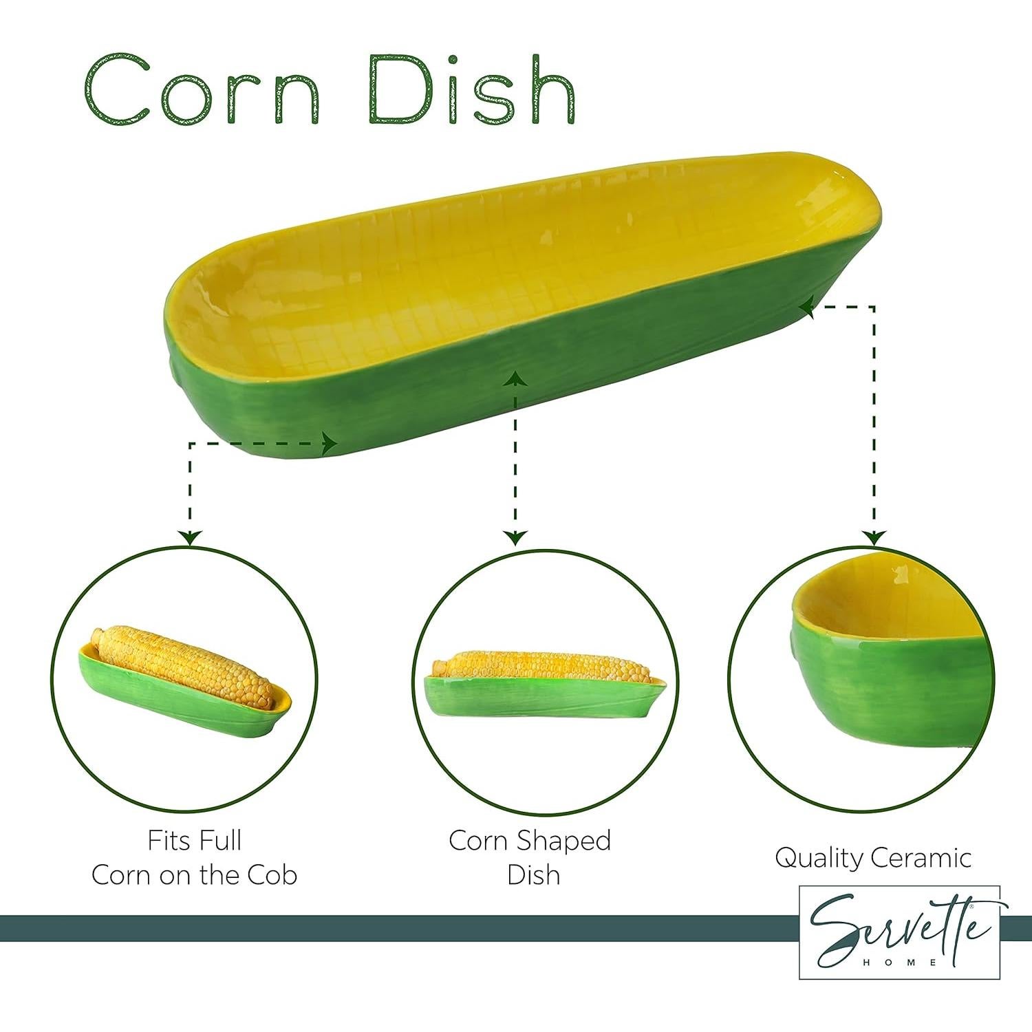 Plato de Cerámica en Forma de Mazorca Servette Home 21.6 cm