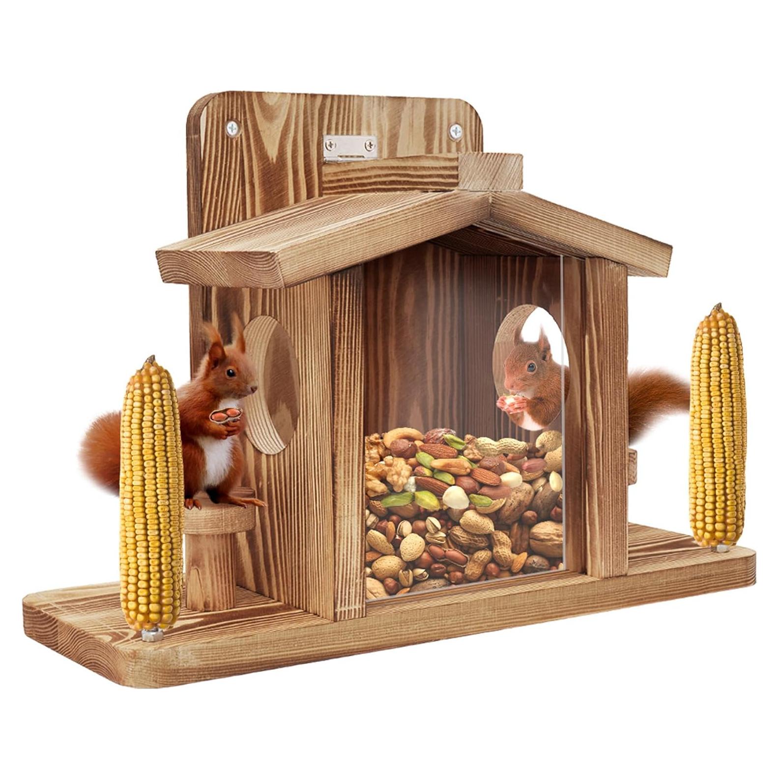 Comedero para Ardillas Turosur de Madera 39.9x15cm