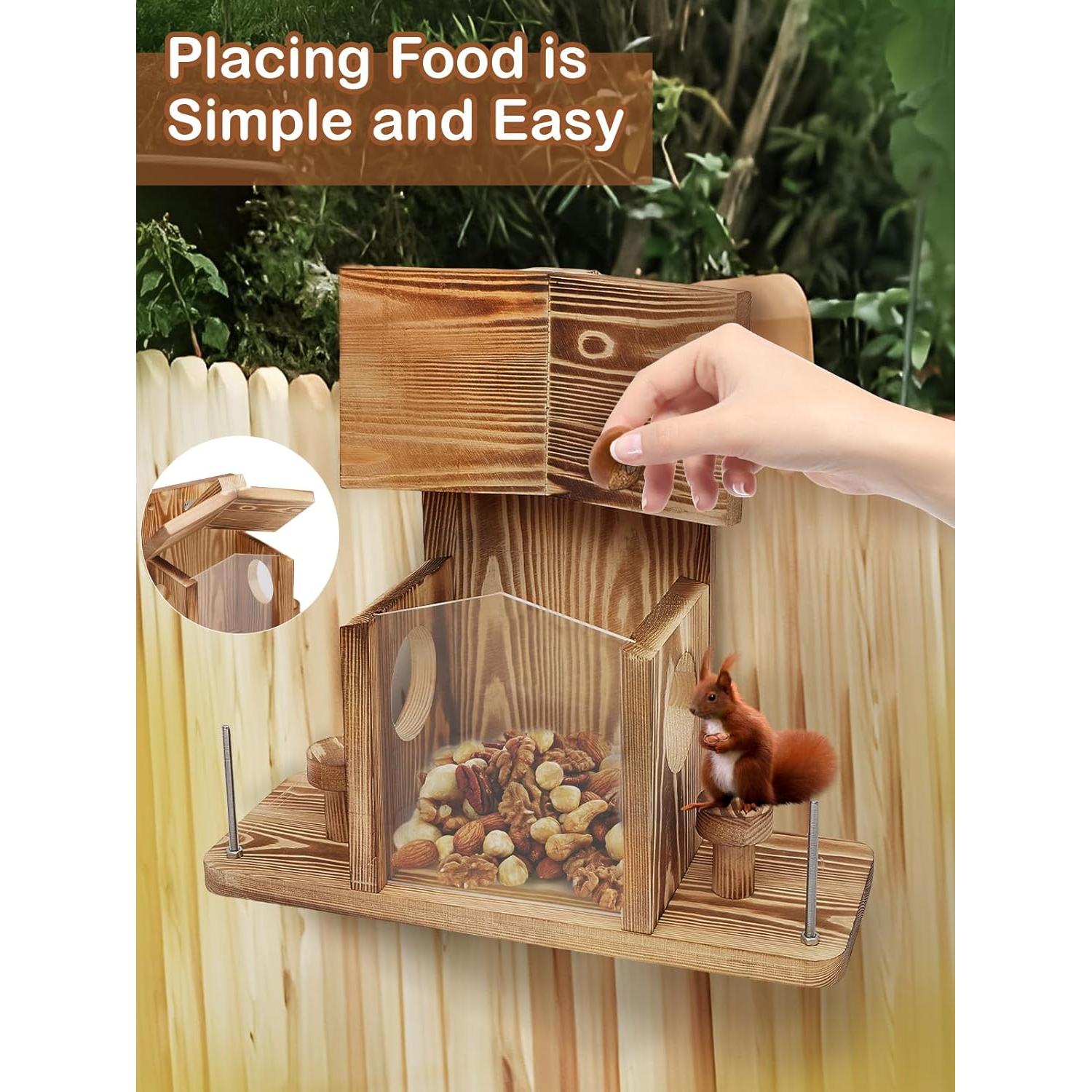 Comedero para Ardillas Turosur de Madera 39.9x15cm