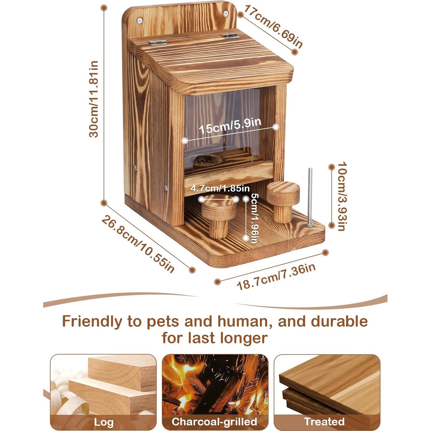 Comedero para Ardillas Turosur de Madera 26.83x18.66cm