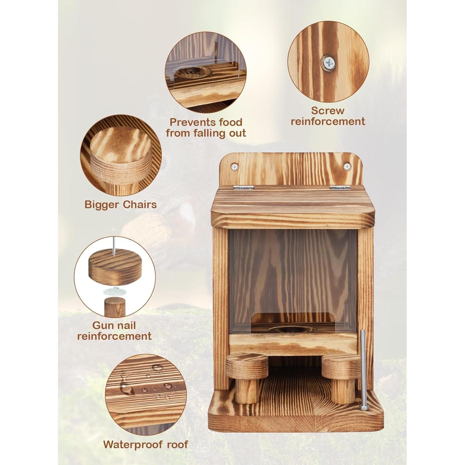 Comedero para Ardillas Turosur de Madera 26.83x18.66cm