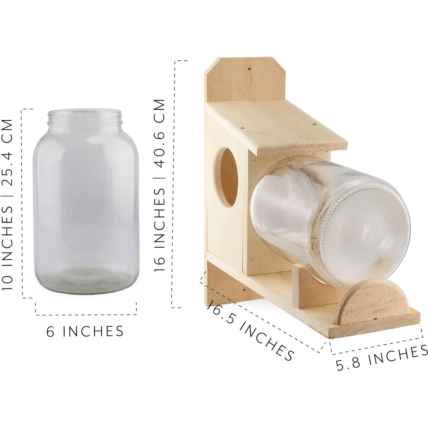 Comedero para Ardillas Tío Dunkels con Tarro de Vidrio 3.79L