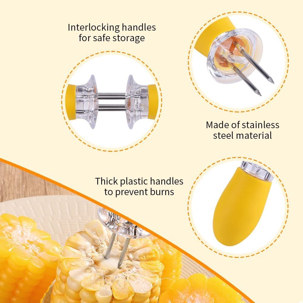 Sujetadores de Mazorcas de Maíz MOUMOUTEN 12 Pcs Acero Inoxidable