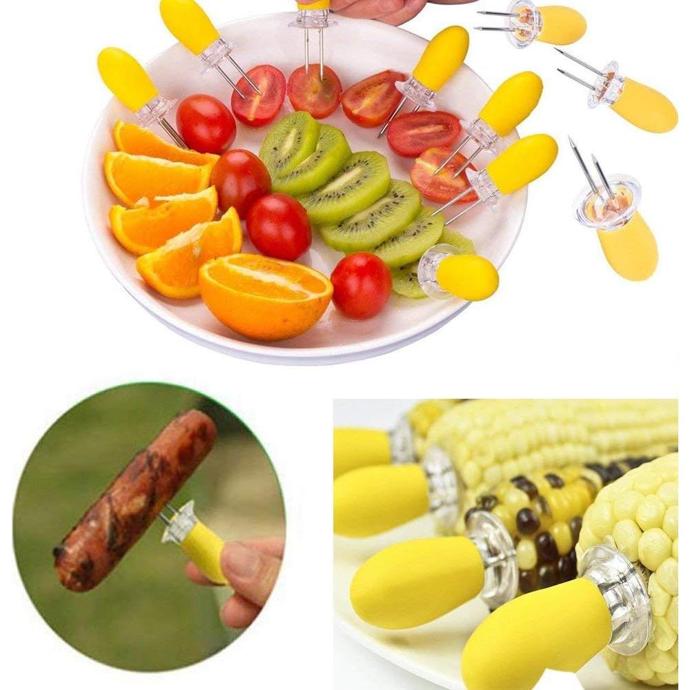 Sujetadores de Mazorcas de Maíz MOUMOUTEN 12 Pcs Acero Inoxidable