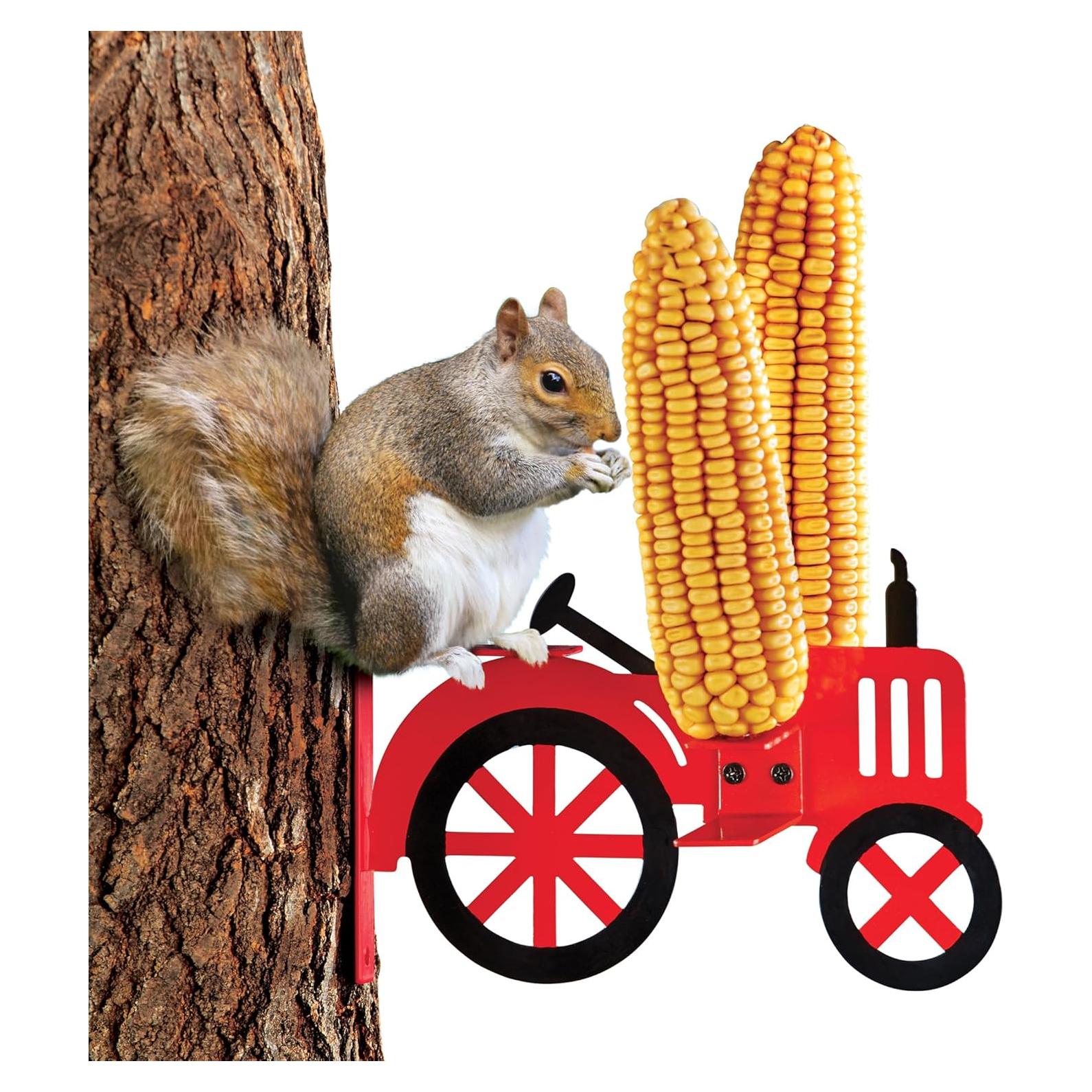 Alimentador de Ardillas Tractor Rojo Collections Etc - Metal