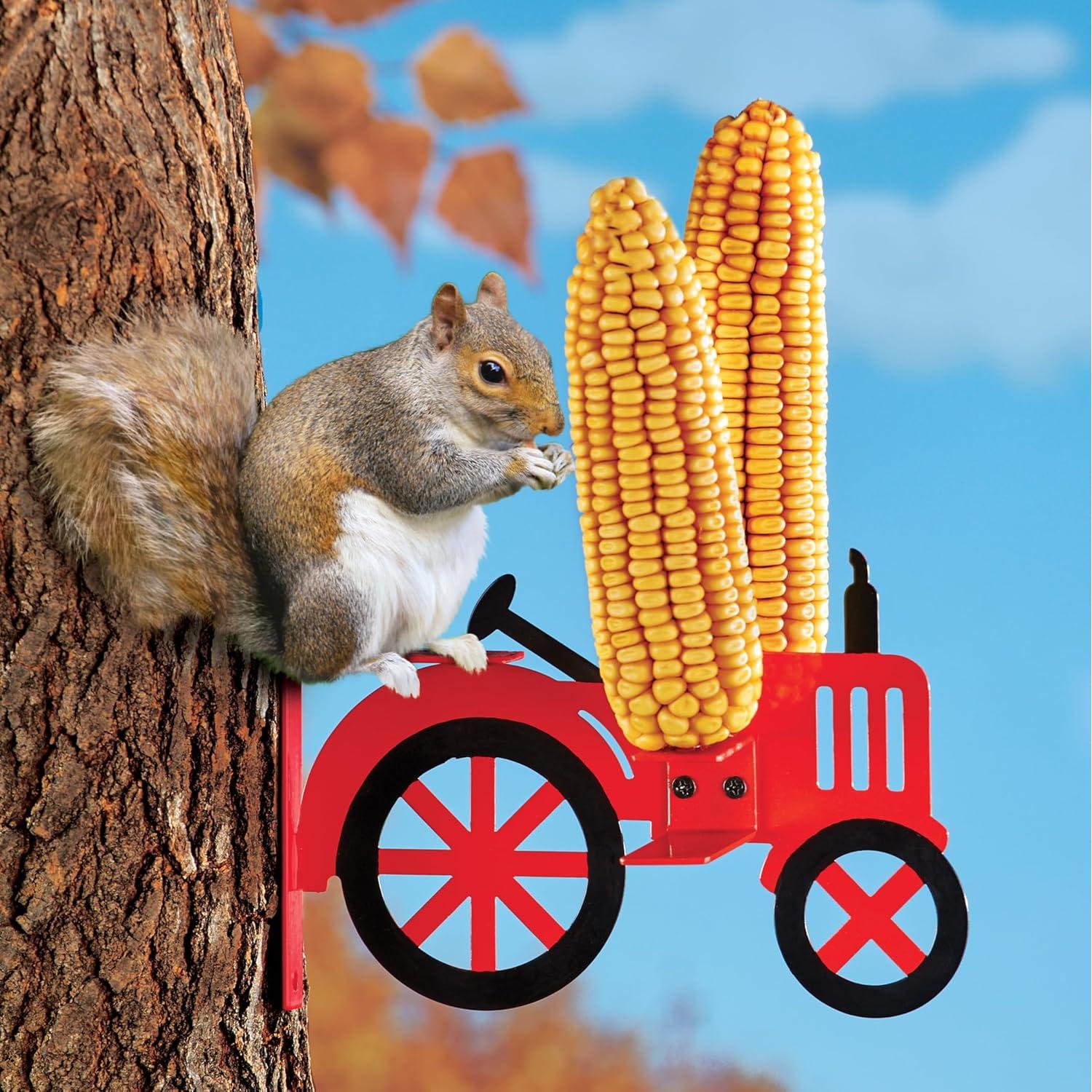 Alimentador de Ardillas Tractor Rojo Collections Etc - Metal