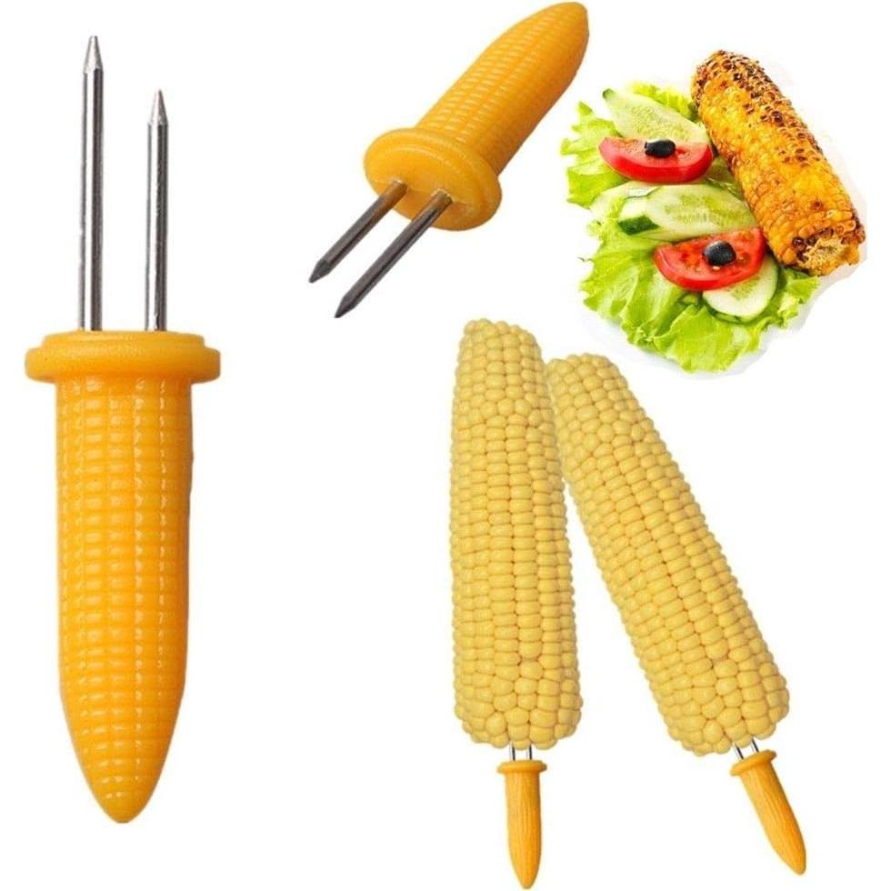 Soportes de maíz Maxmartt de acero inoxidable - 12 piezas