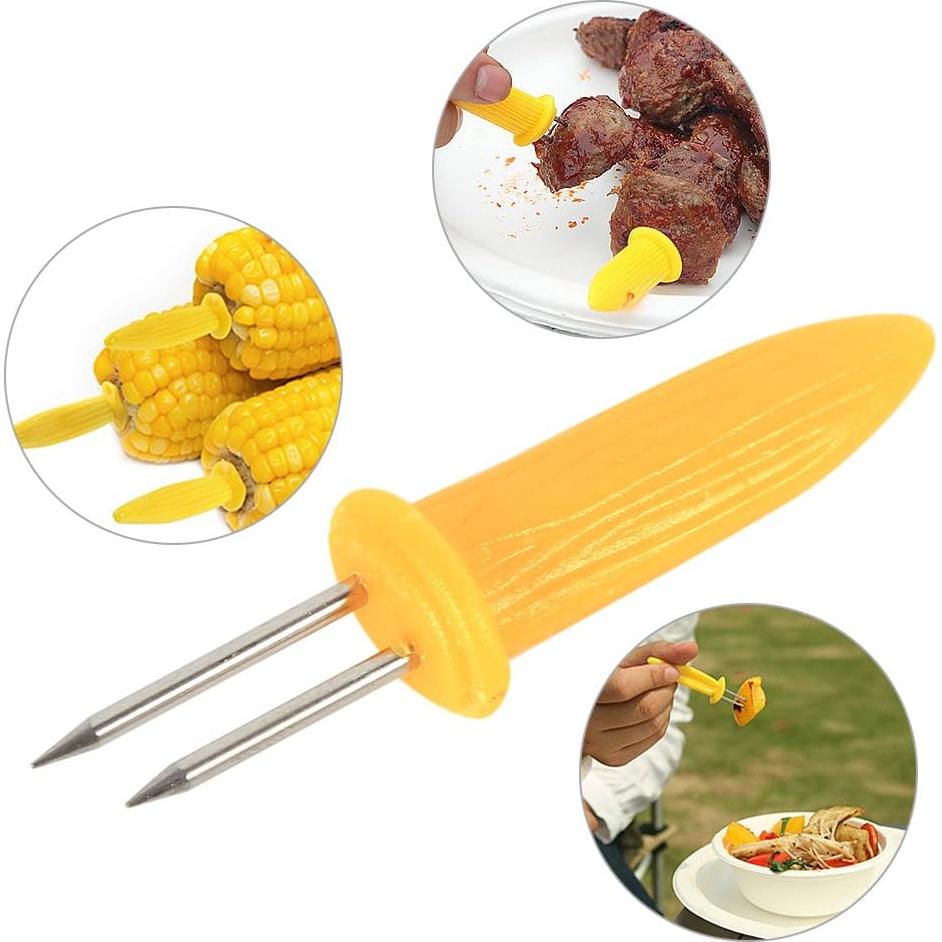 Soportes de maíz Maxmartt de acero inoxidable - 12 piezas