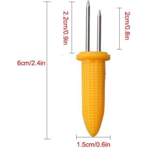 Soportes de maíz Maxmartt de acero inoxidable - 12 piezas
