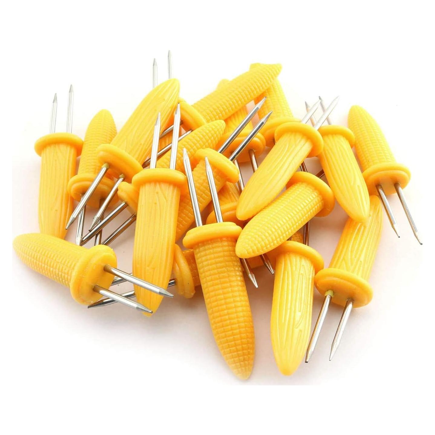 Tenedores de Maíz RLECS 20pcs Acero Inoxidable con Mango Plástico
