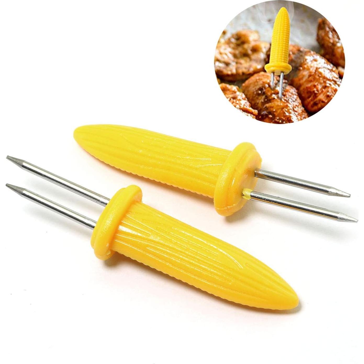 Tenedores de Maíz RLECS 20pcs Acero Inoxidable con Mango Plástico