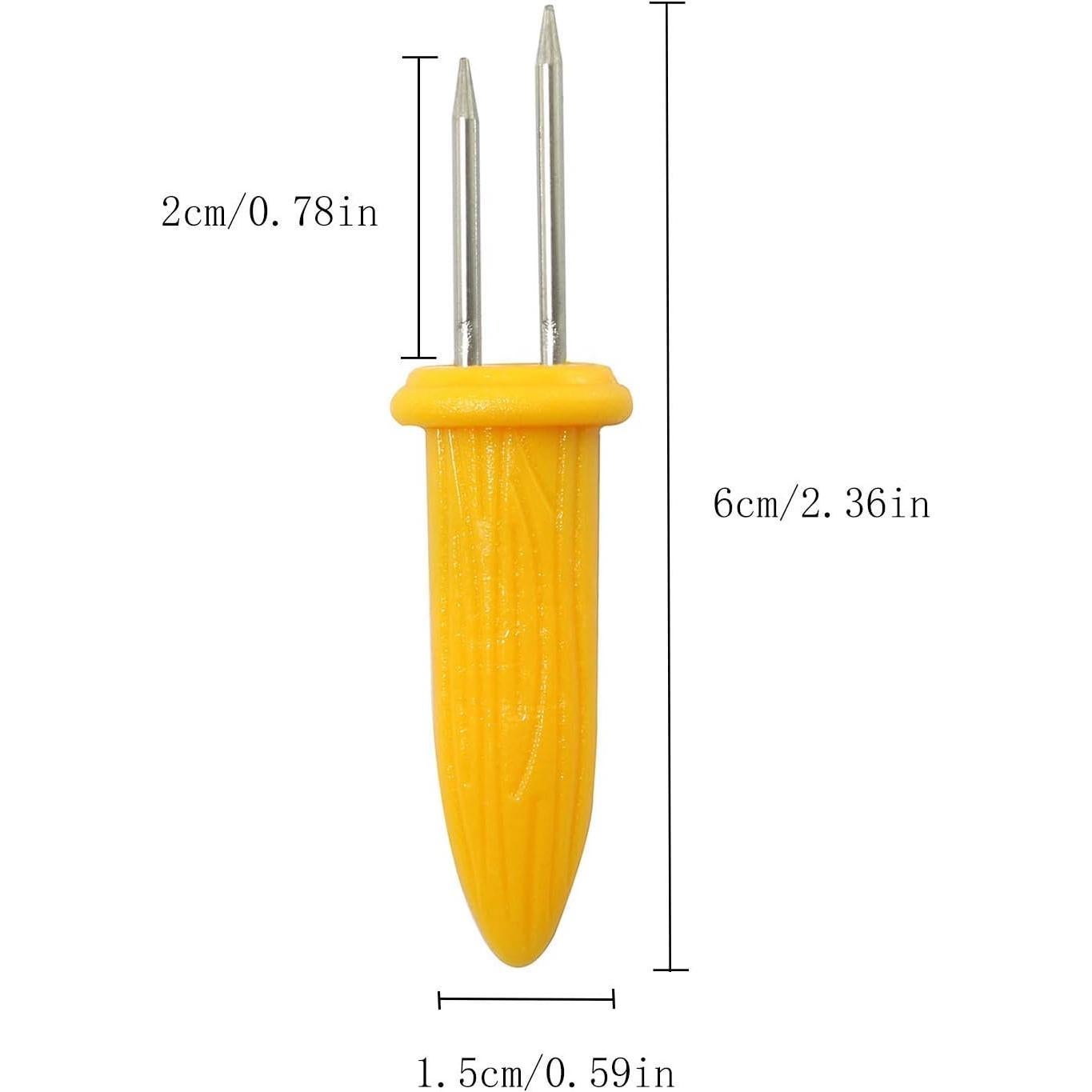 Tenedores de Maíz RLECS 20pcs Acero Inoxidable con Mango Plástico