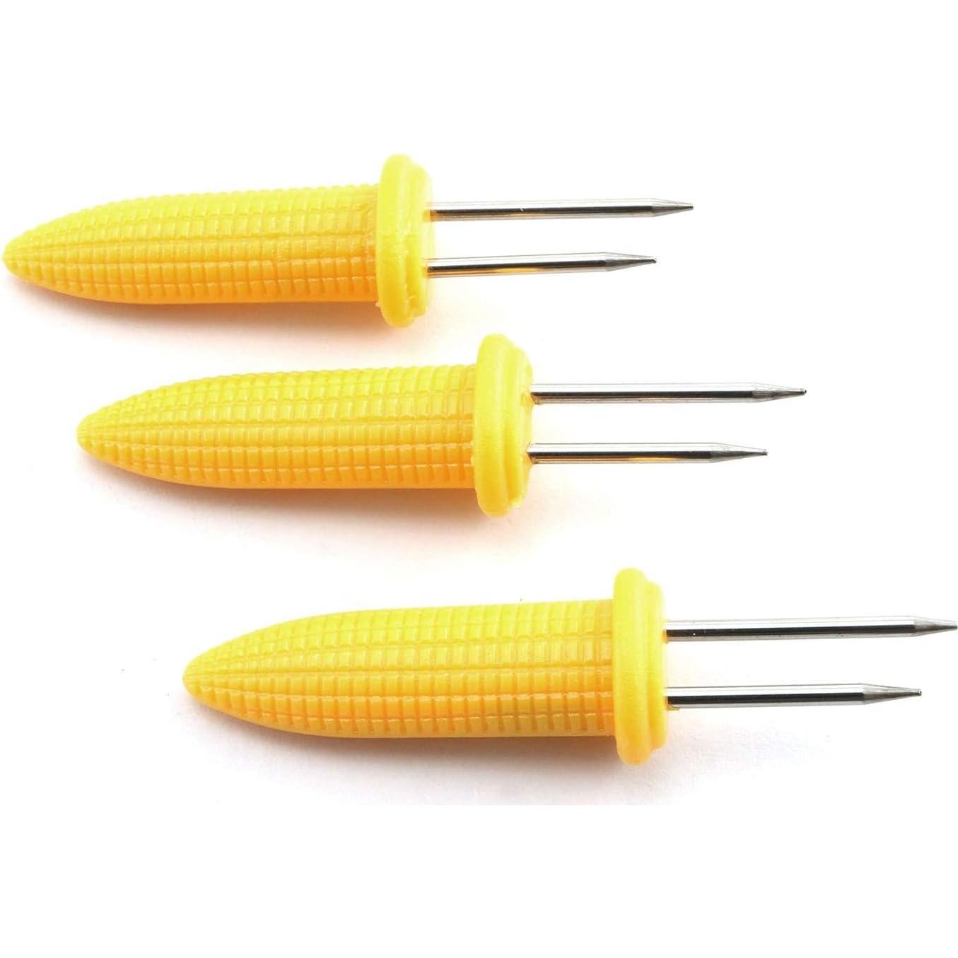 Tenedores de Maíz RLECS 20pcs Acero Inoxidable con Mango Plástico