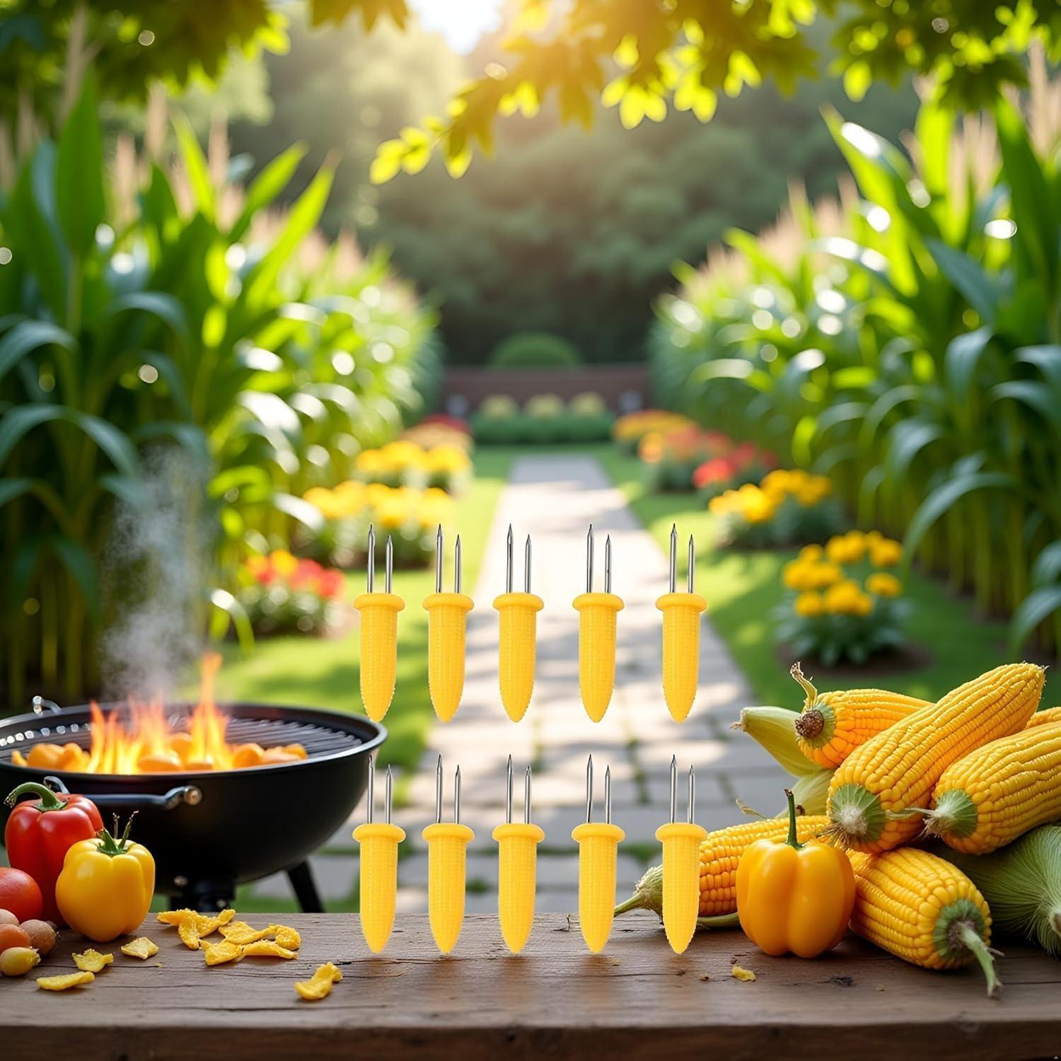 10 Sujetadores de Maíz Acero Inoxidable Yxinjy Doble Punta