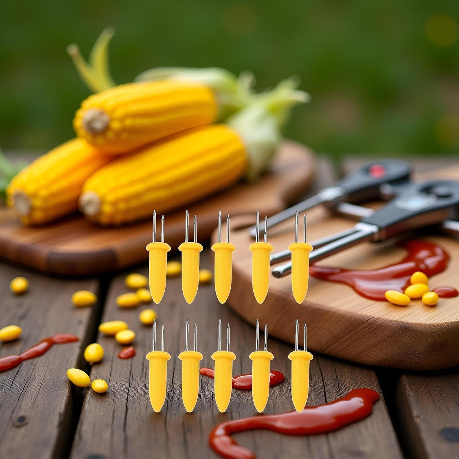 10 Sujetadores de Maíz Acero Inoxidable Yxinjy Doble Punta