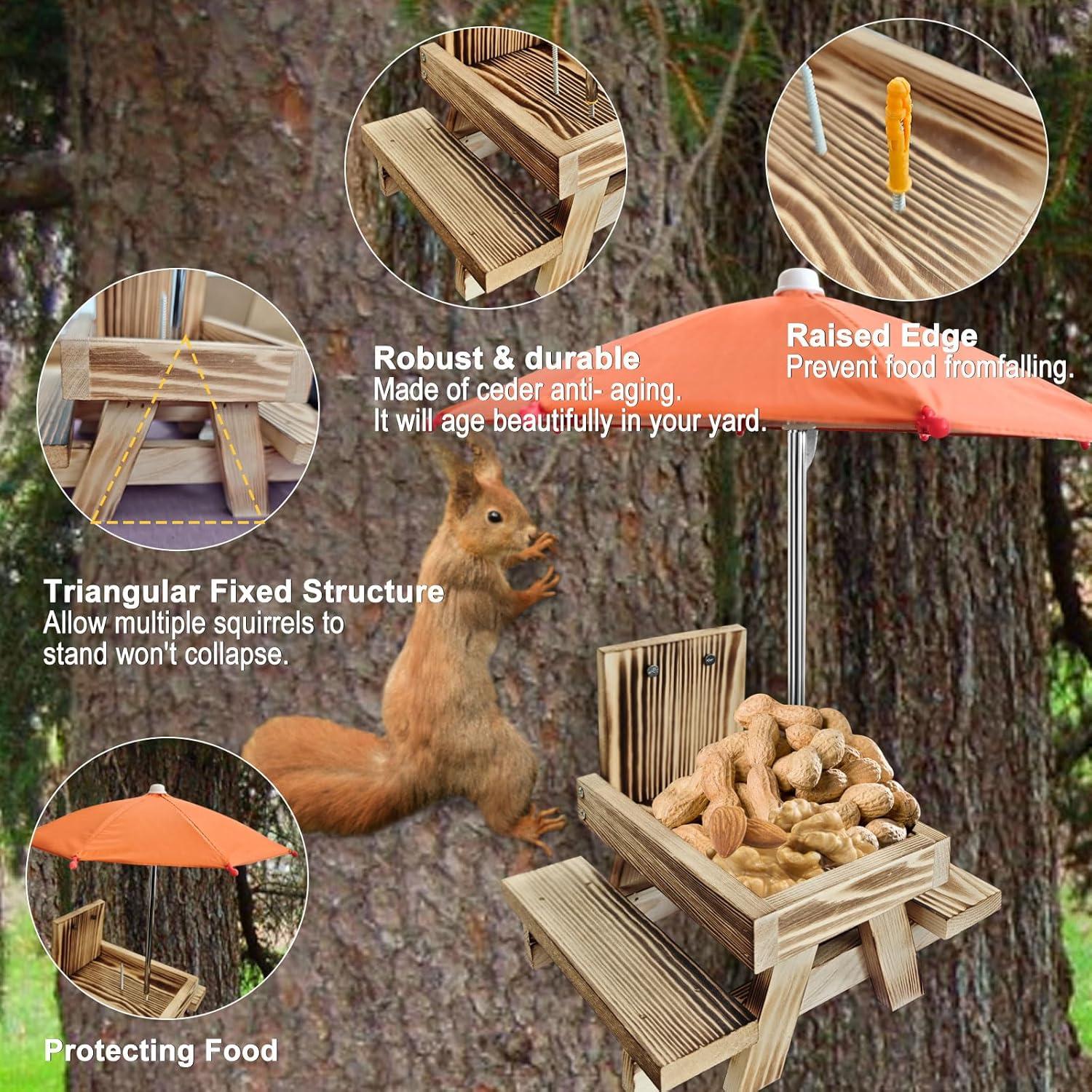 Mesa de Picnic para Ardillas LTTGX con Paraguas Rojo 0.55 kg