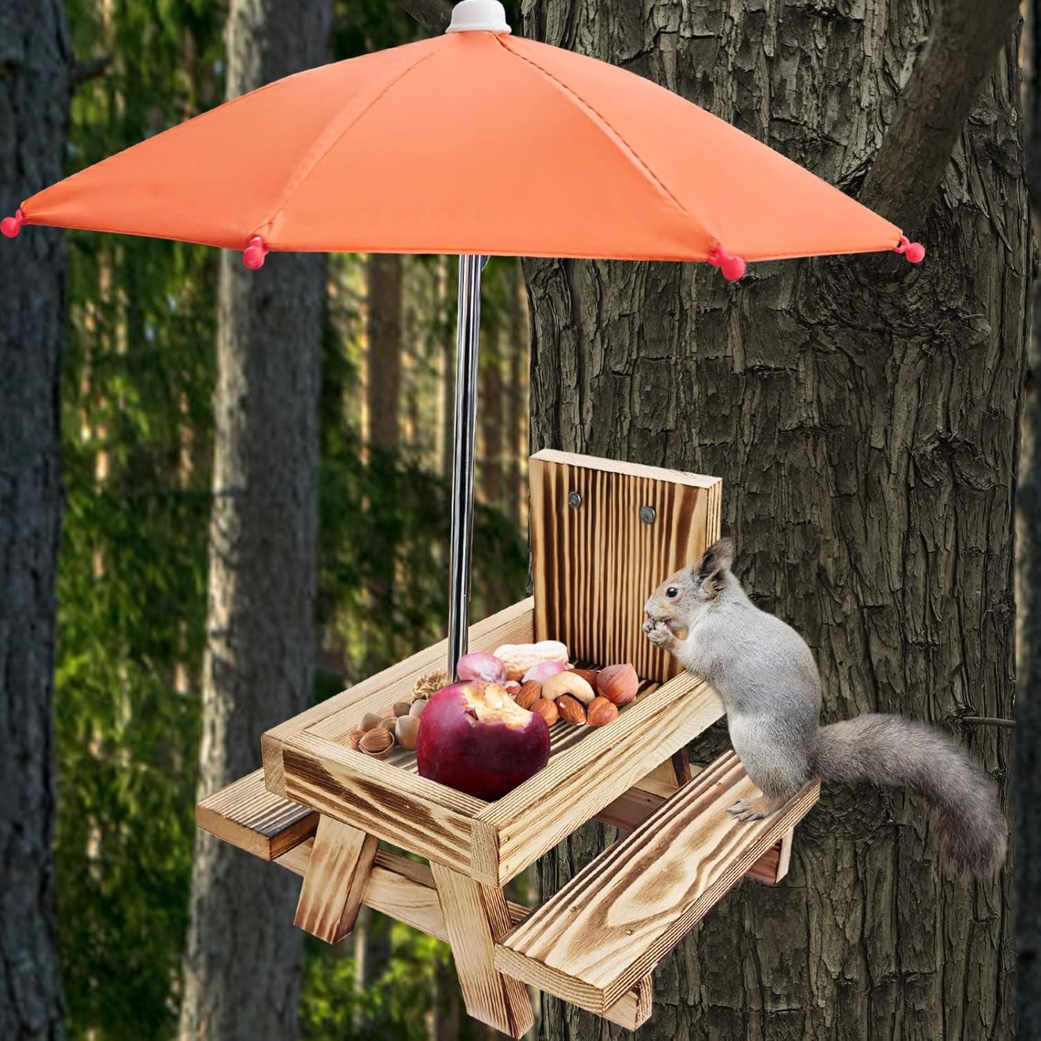 Mesa de Picnic para Ardillas LTTGX con Paraguas Rojo 0.55 kg