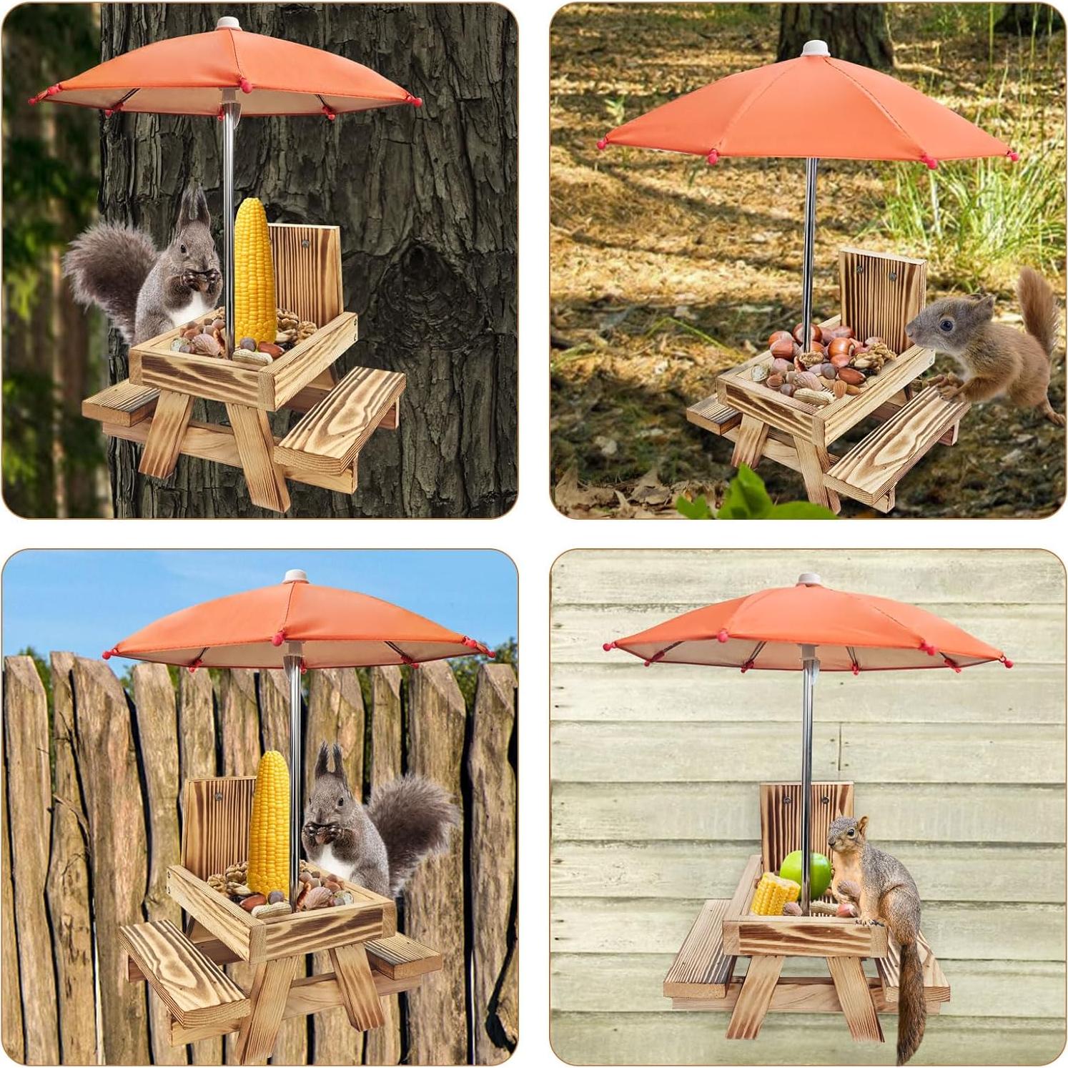 Mesa de Picnic para Ardillas LTTGX con Paraguas Rojo 0.55 kg