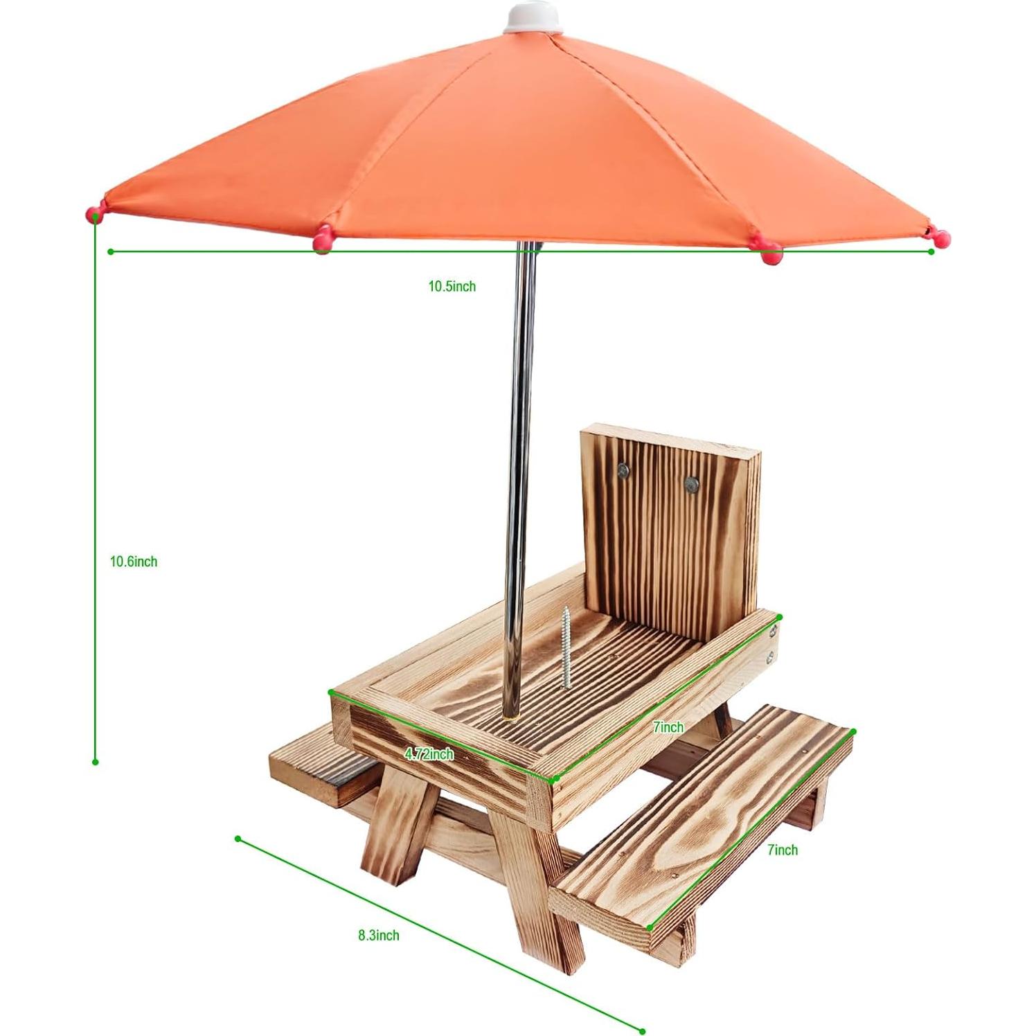 Mesa de Picnic para Ardillas LTTGX con Paraguas Rojo 0.55 kg