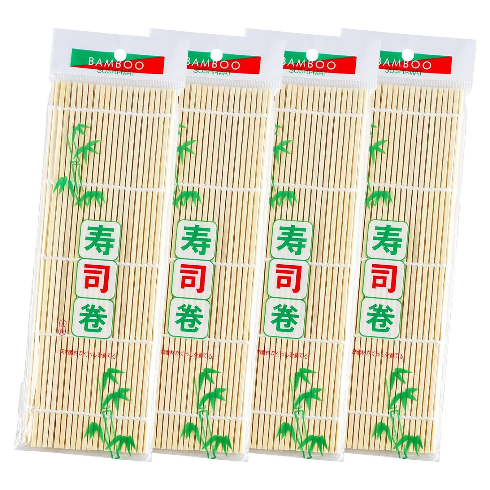 Estera de Bambú para Sushi JIALEEY - Set de 4 Piezas 24.1 cm