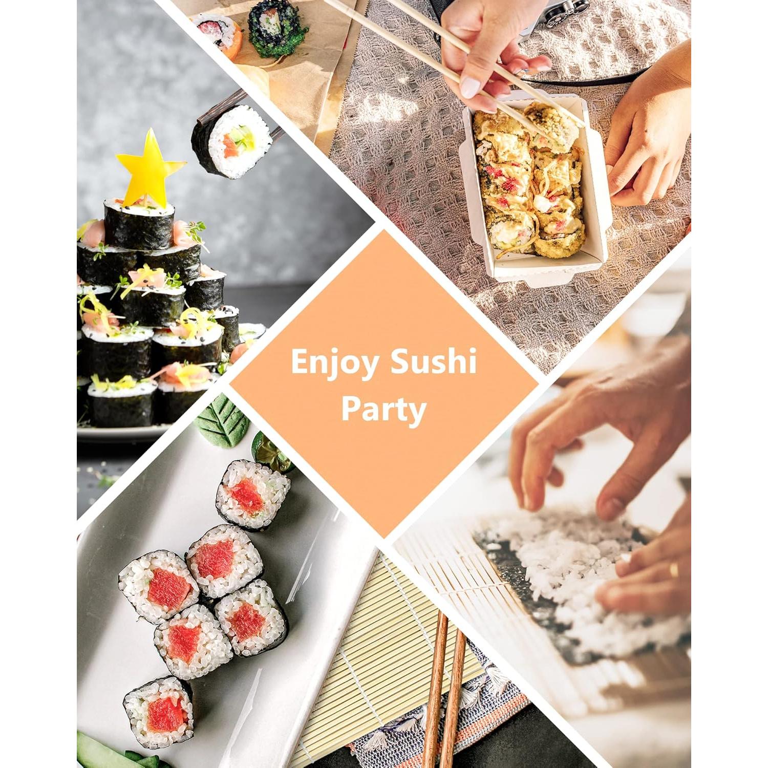 Estera de Bambú para Sushi JIALEEY - Set de 4 Piezas 24.1 cm