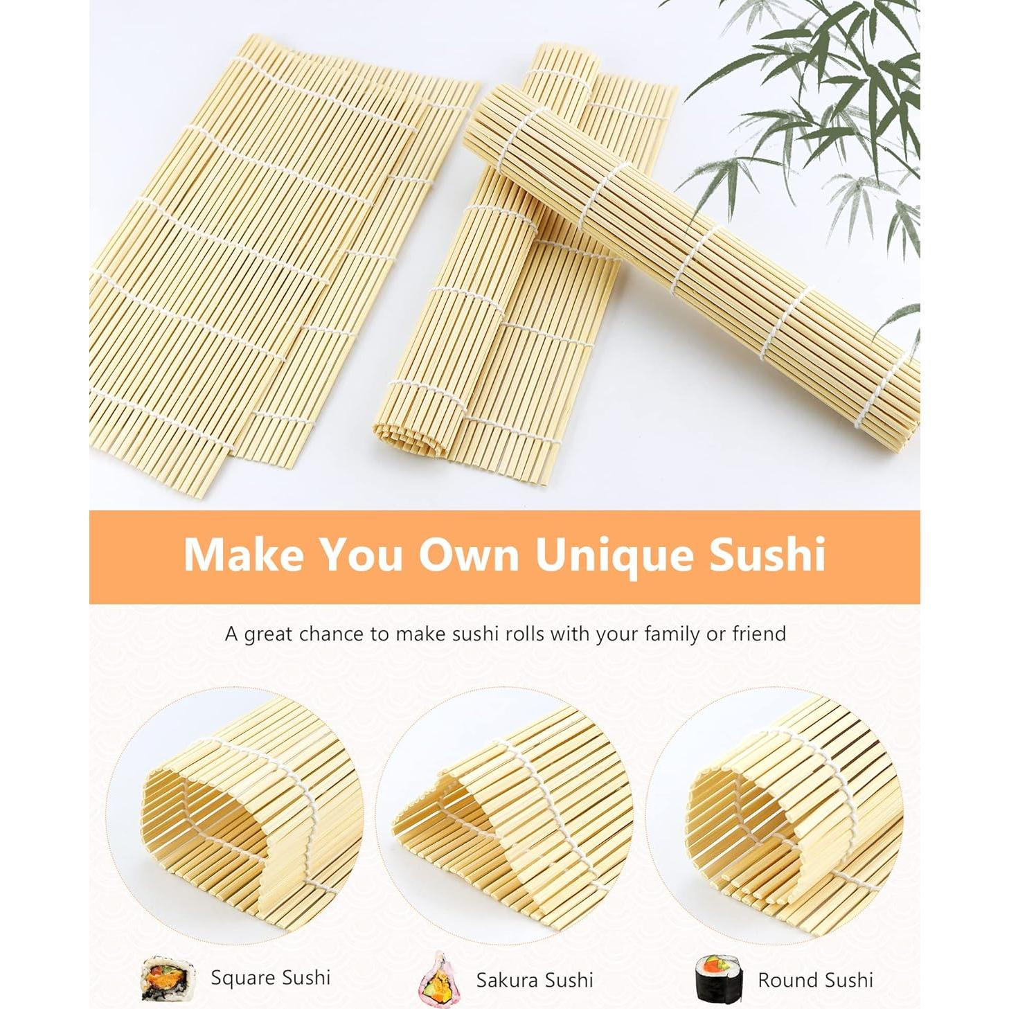 Estera de Enrollado de Sushi JIALEEY de Bambú 24.1 cm - Set 6 PZS