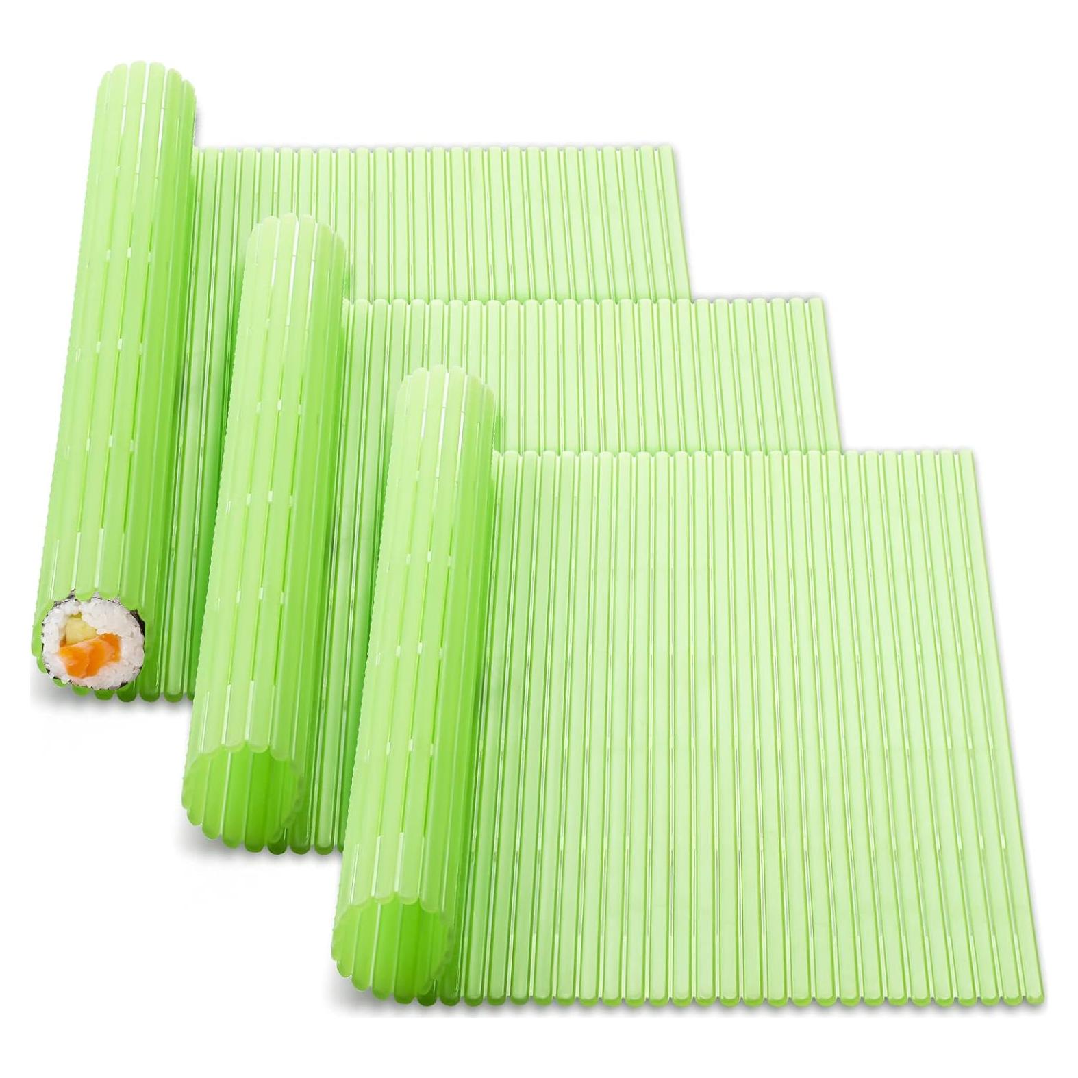 Juego de 3 Esteras de Sushi Hoolerry Plástico Verde 23x21cm