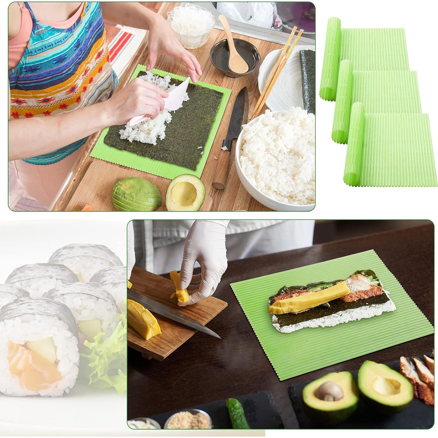 Juego de 3 Esteras de Sushi Hoolerry Plástico Verde 23x21cm