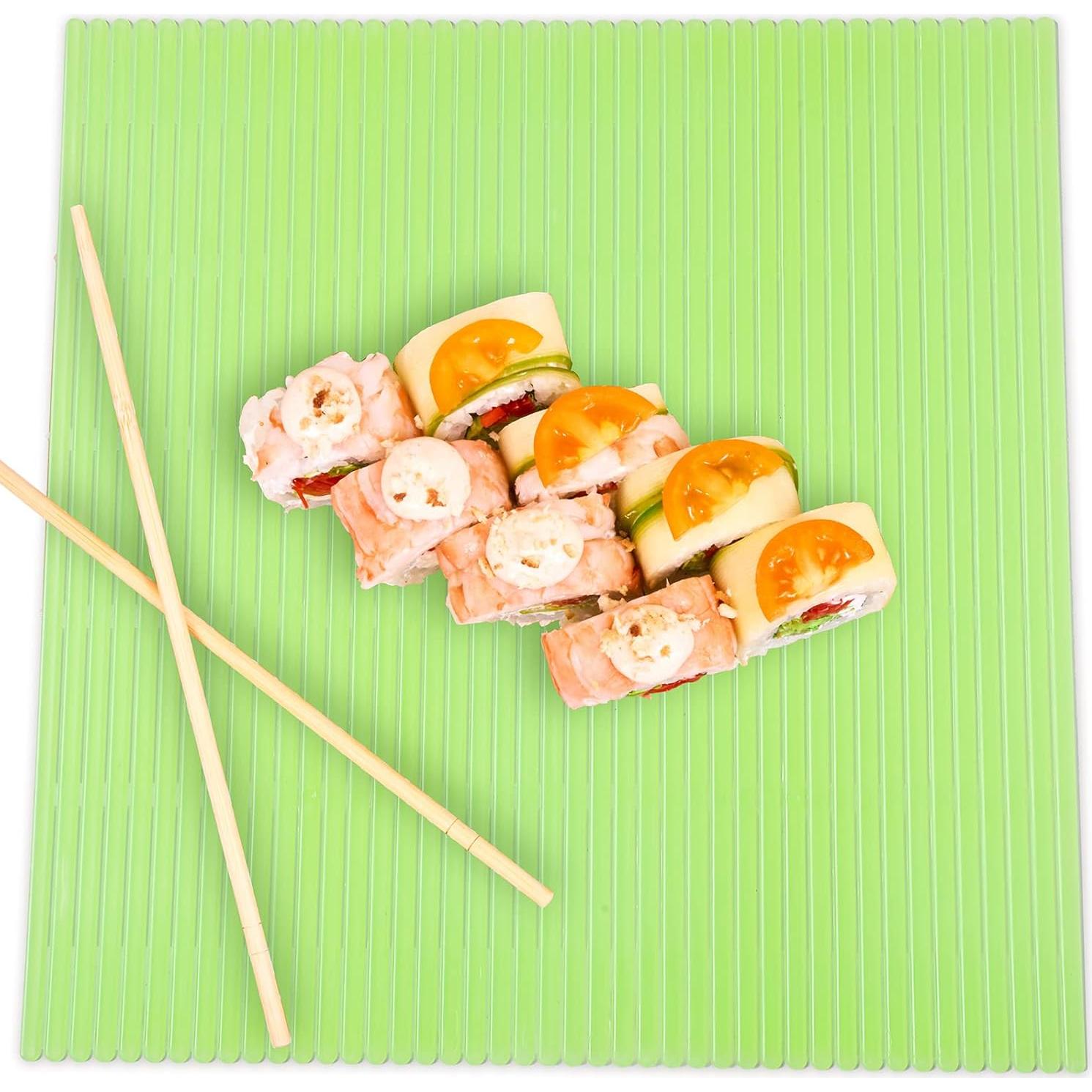 Juego de 3 Esteras de Sushi Hoolerry Plástico Verde 23x21cm