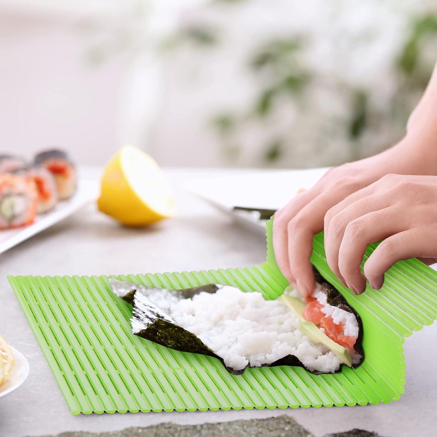 Juego de 3 Esteras de Sushi Hoolerry Plástico Verde 23x21cm