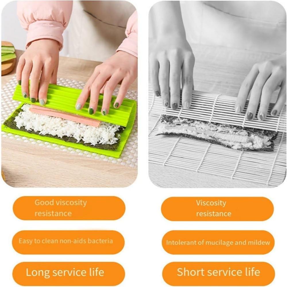 Estera de Sushi Antiadherente LIUHUIZEYU 22x20 cm Verde