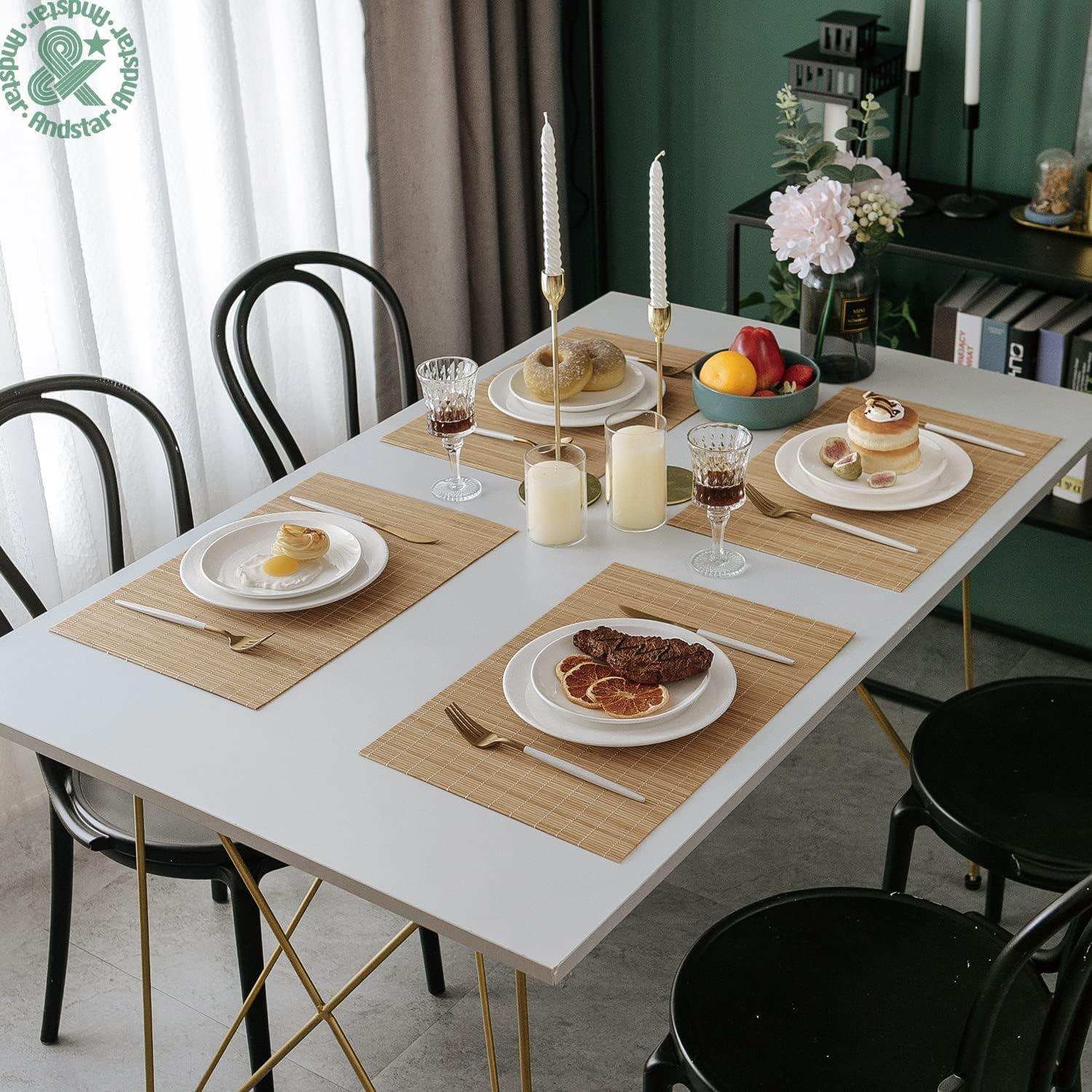 Juego de 8 Manteles de Bambú Antideslizantes ANDSTAR 45x30cm