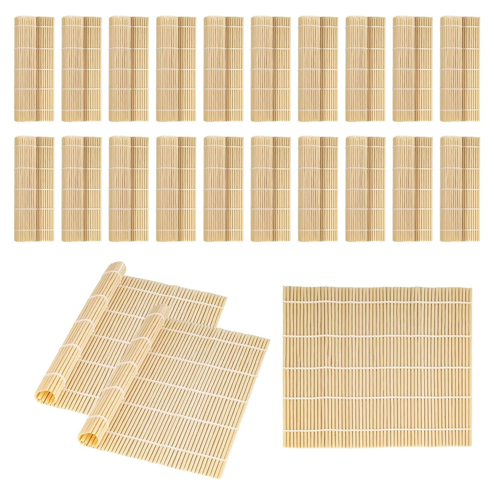20 Estera de Sushi de Bambú Axigundaone 24x22.5 cm Reutilizable