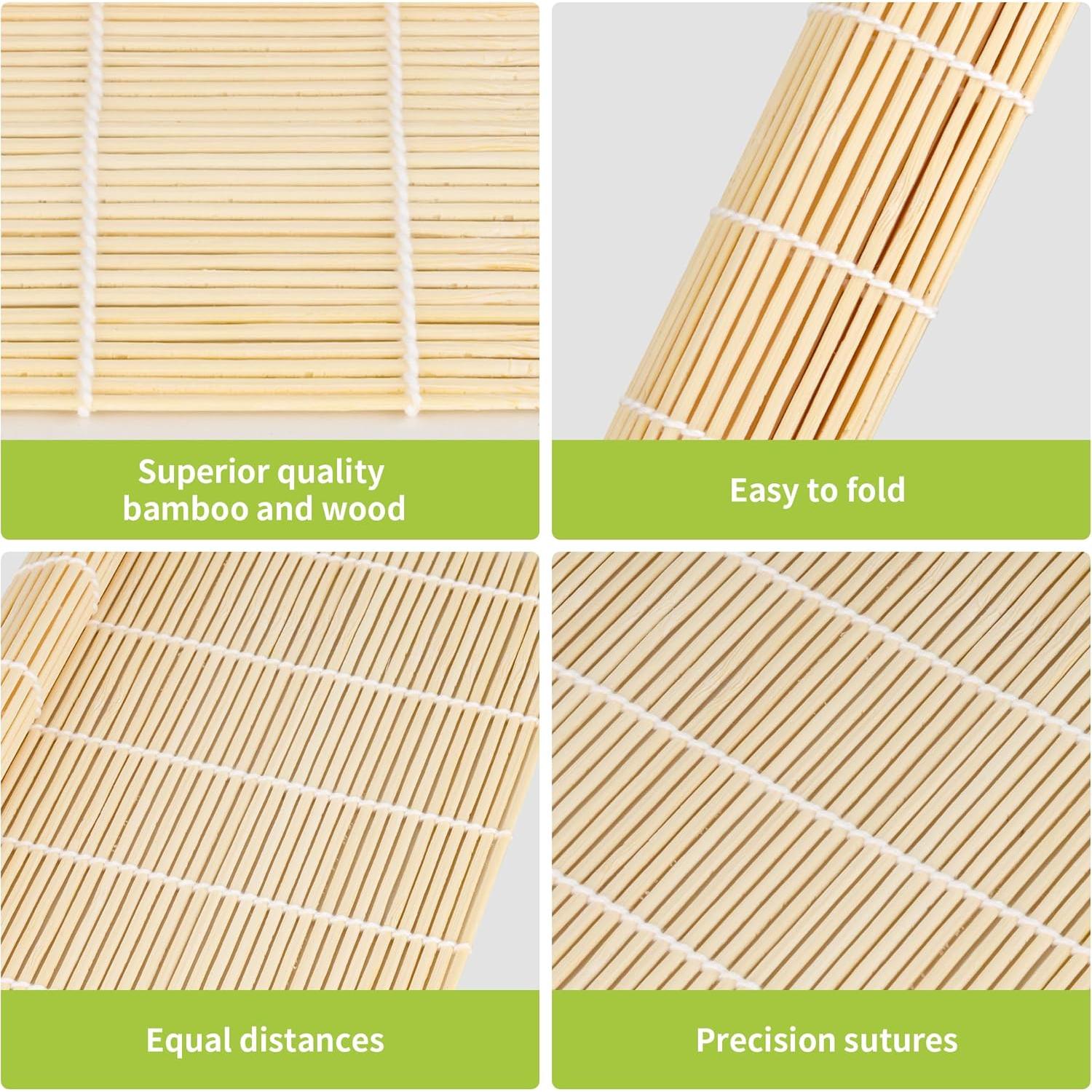 20 Estera de Sushi de Bambú Axigundaone 24x22.5 cm Reutilizable