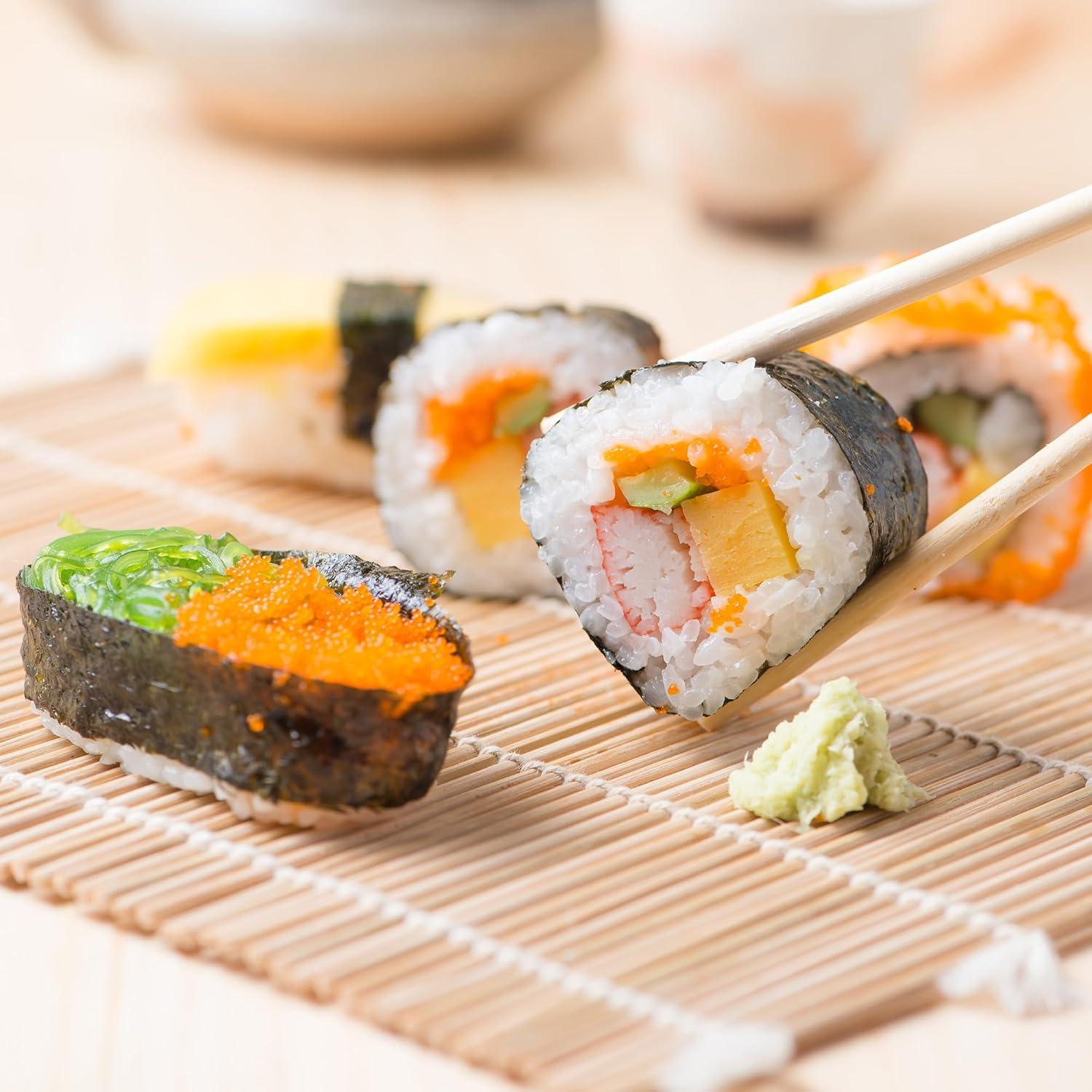 20 Estera de Sushi de Bambú Axigundaone 24x22.5 cm Reutilizable